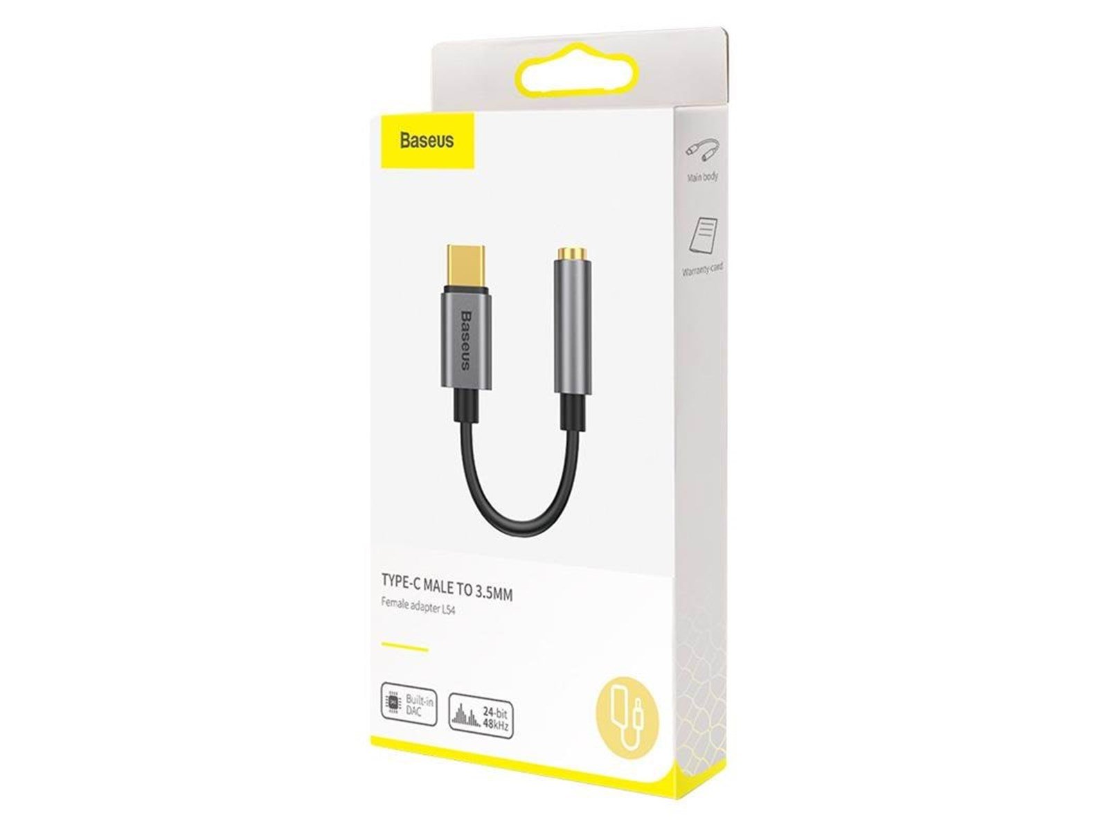 Baseus L54 Audio Adapter USB-C + mini jack 3.5mm (Black+Gray)