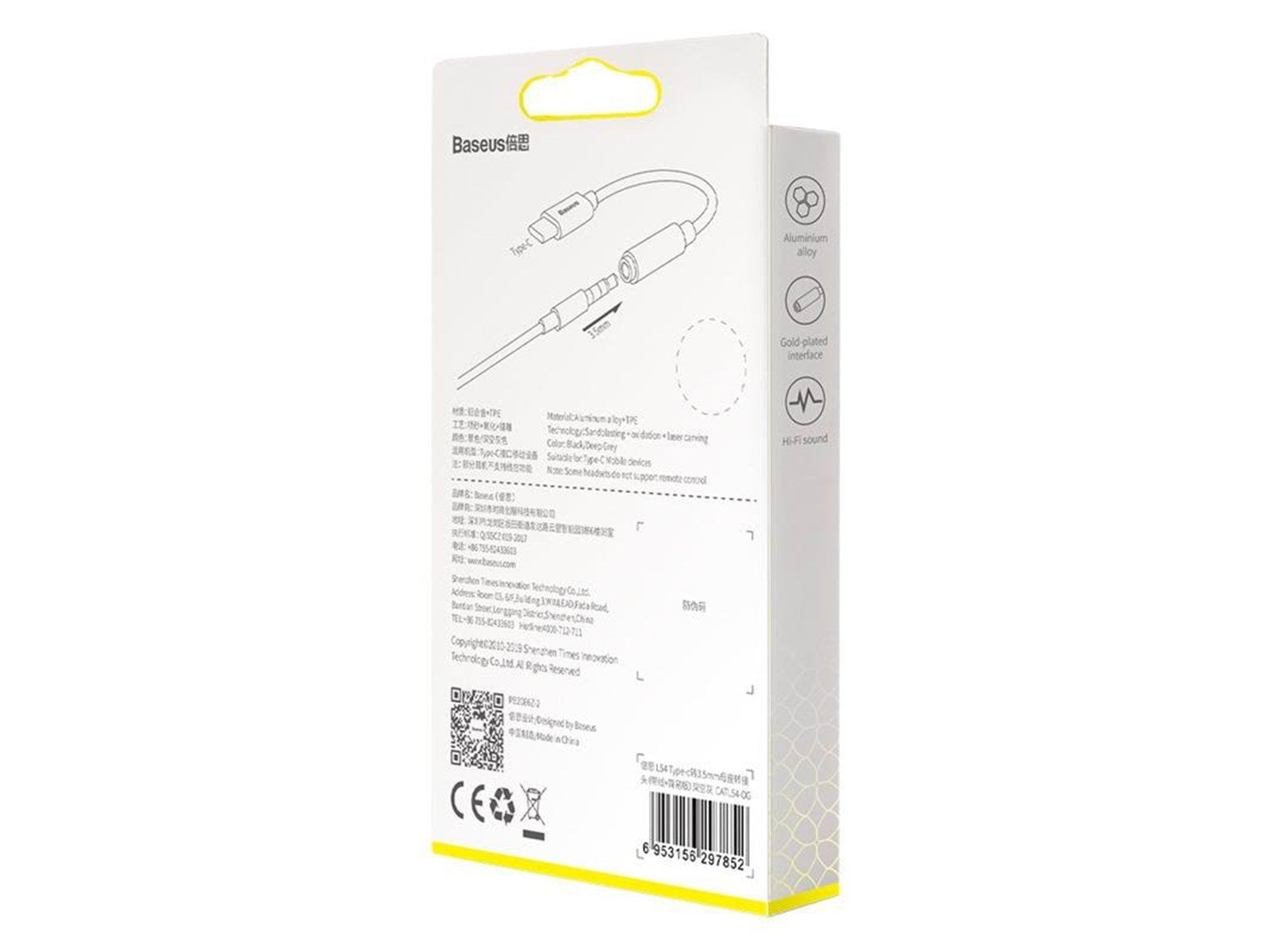 Baseus L54 Audio Adapter USB-C + mini jack 3.5mm (Black+Gray)