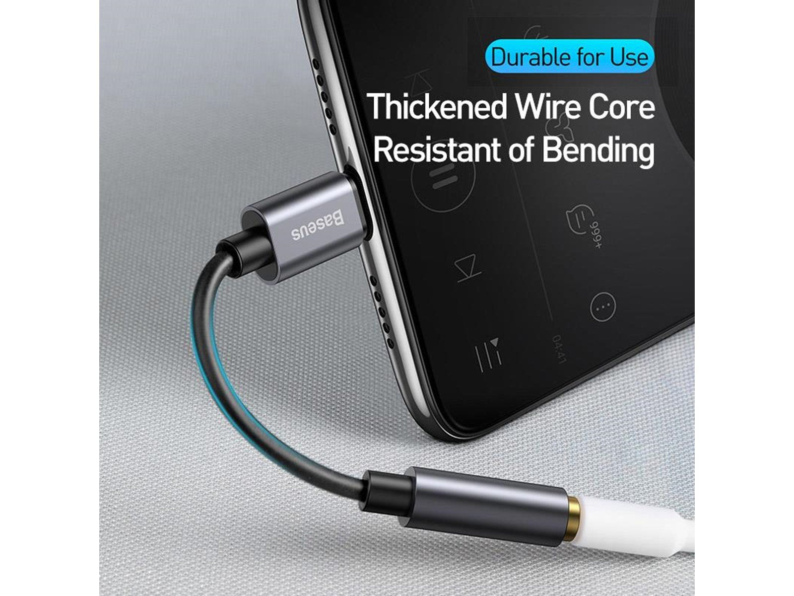 Baseus L54 Audio Adapter USB-C + mini jack 3.5mm (Black+Gray)