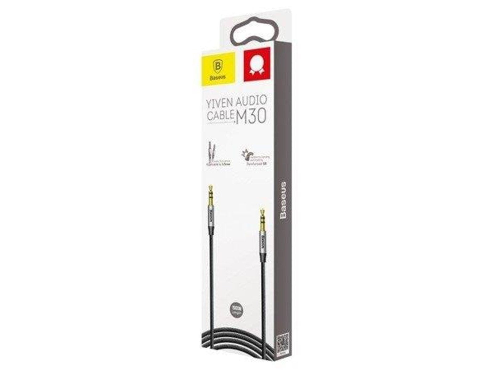 Baseus Yiven Audio Cable Cable 3.5 male Audio M30 1.5M Silver+ Black