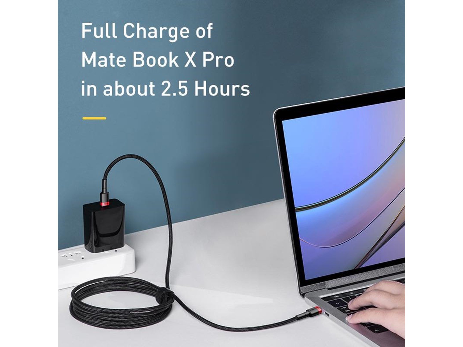 Baseus Cafule PD2.0 100W flash charging USB For Type-C cable (20V 5A)2m Gray+Black