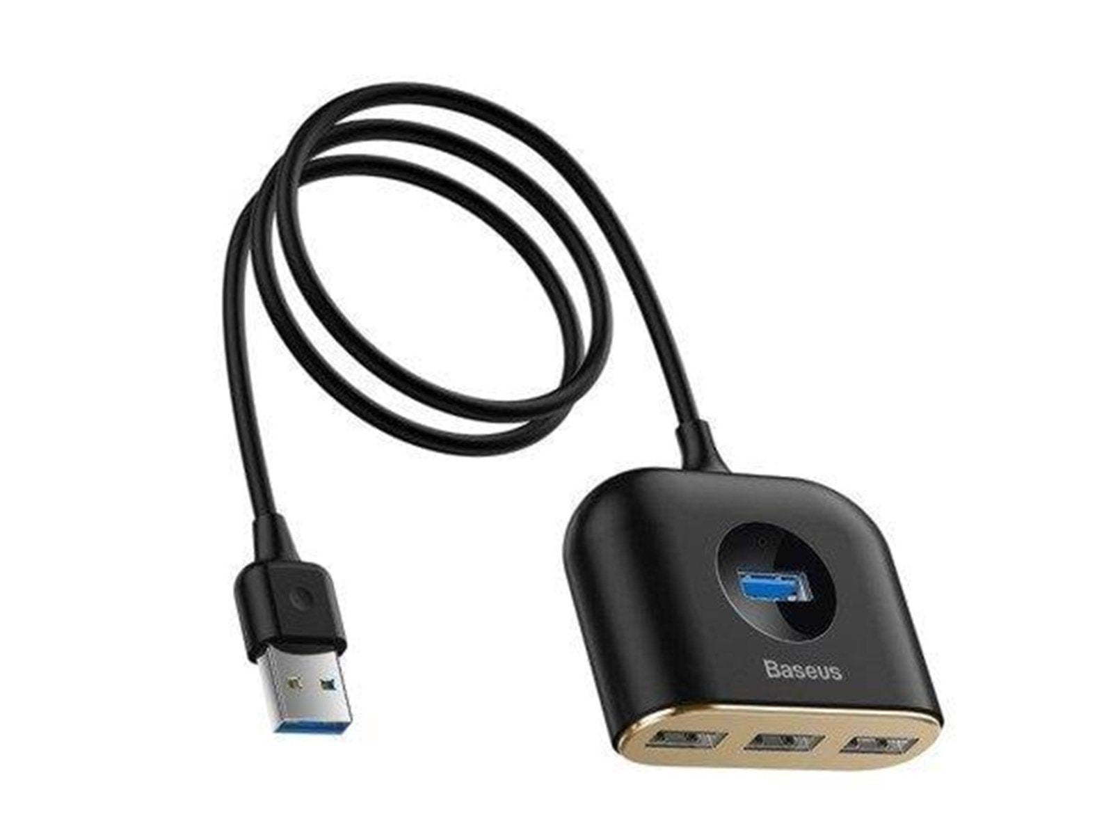 Baseus Square round 4-in-1 USB-Hubs - USB 3.0 - 4 - Schwarz