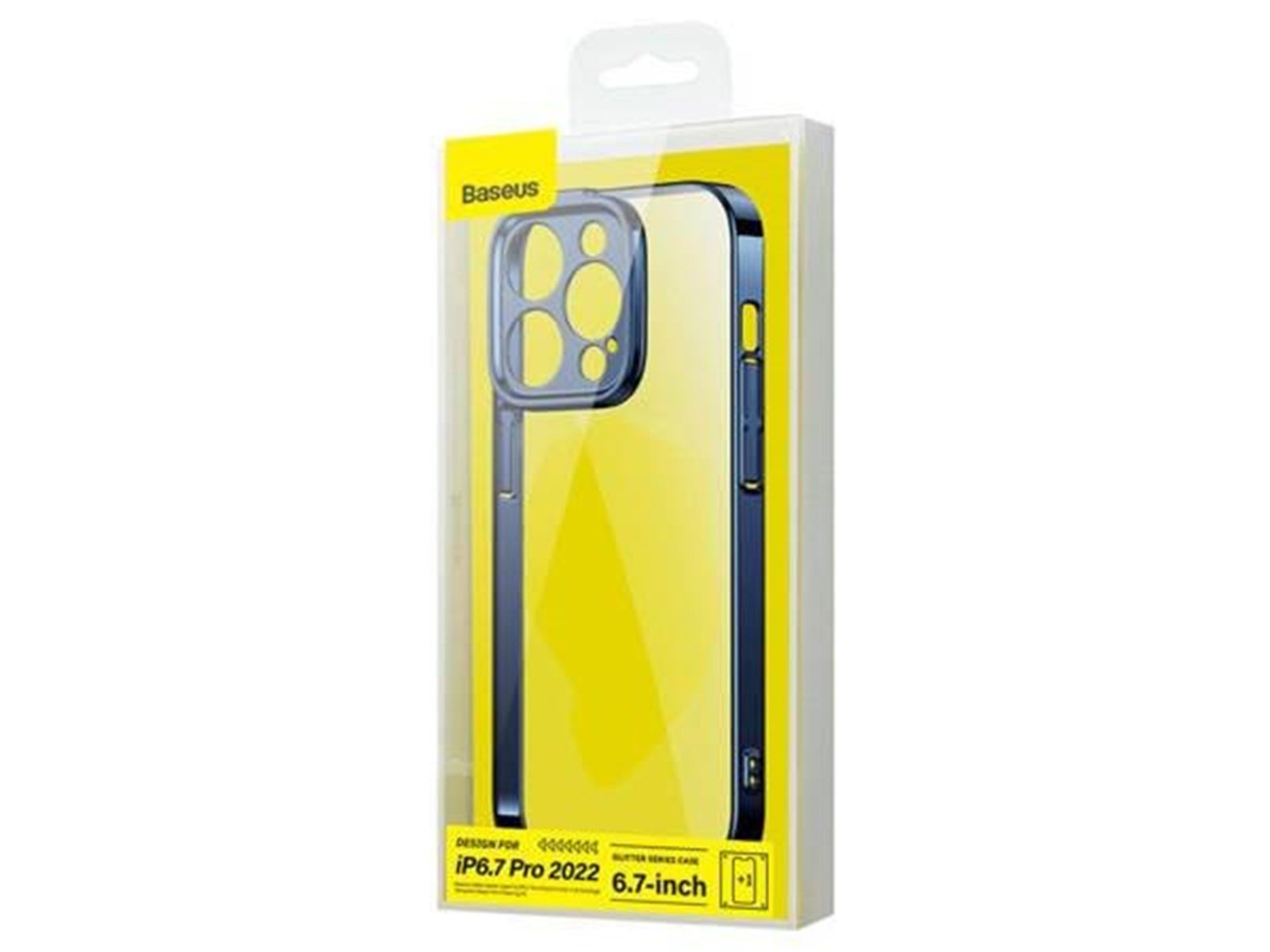 Baseus Glitter Transparent Case and Tempered Glass set for iPhone 14 Pro Max (blue)