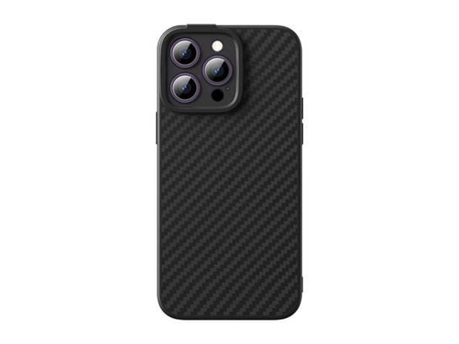 Baseus Case  Synthetic Fiber Series for iPhone 14 Pro (black)+ tempered glass + cleaning kit