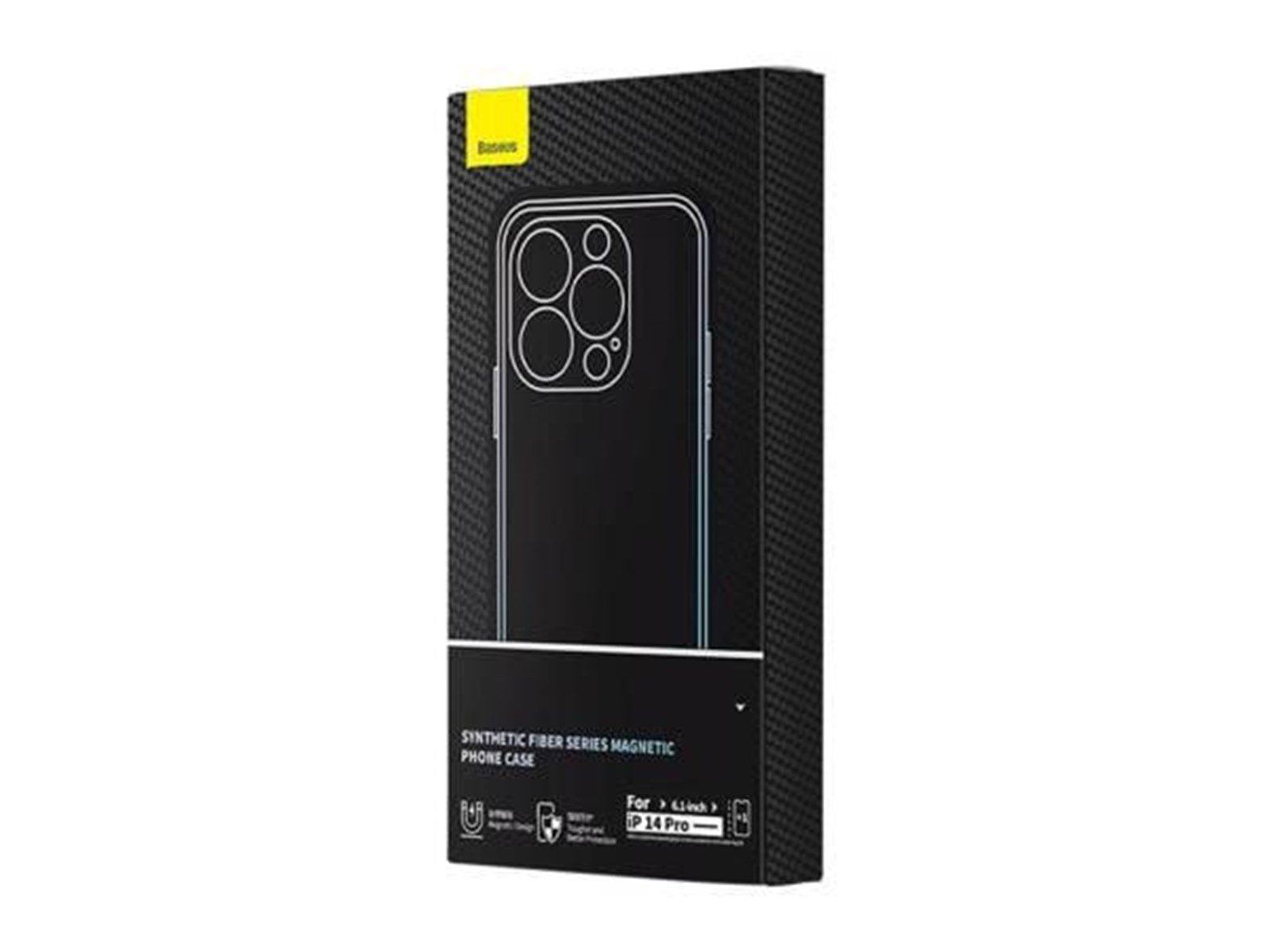 Baseus Case  Synthetic Fiber Series for iPhone 14 Pro (black)+ tempered glass + cleaning kit