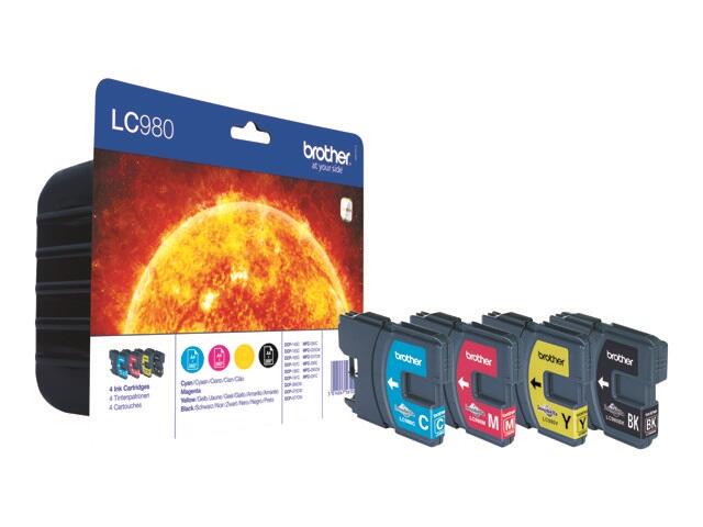 Brother Original LC-980 Druckerpatronen 4er Multipack BK/C/M/Y (LC980VALBPDR)