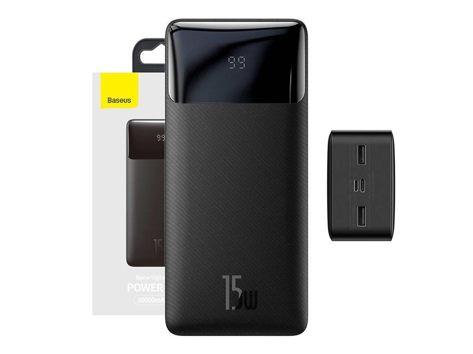 Baseus Bipow 15W Powerbank (Akku) - schwarz - 30000 mAh