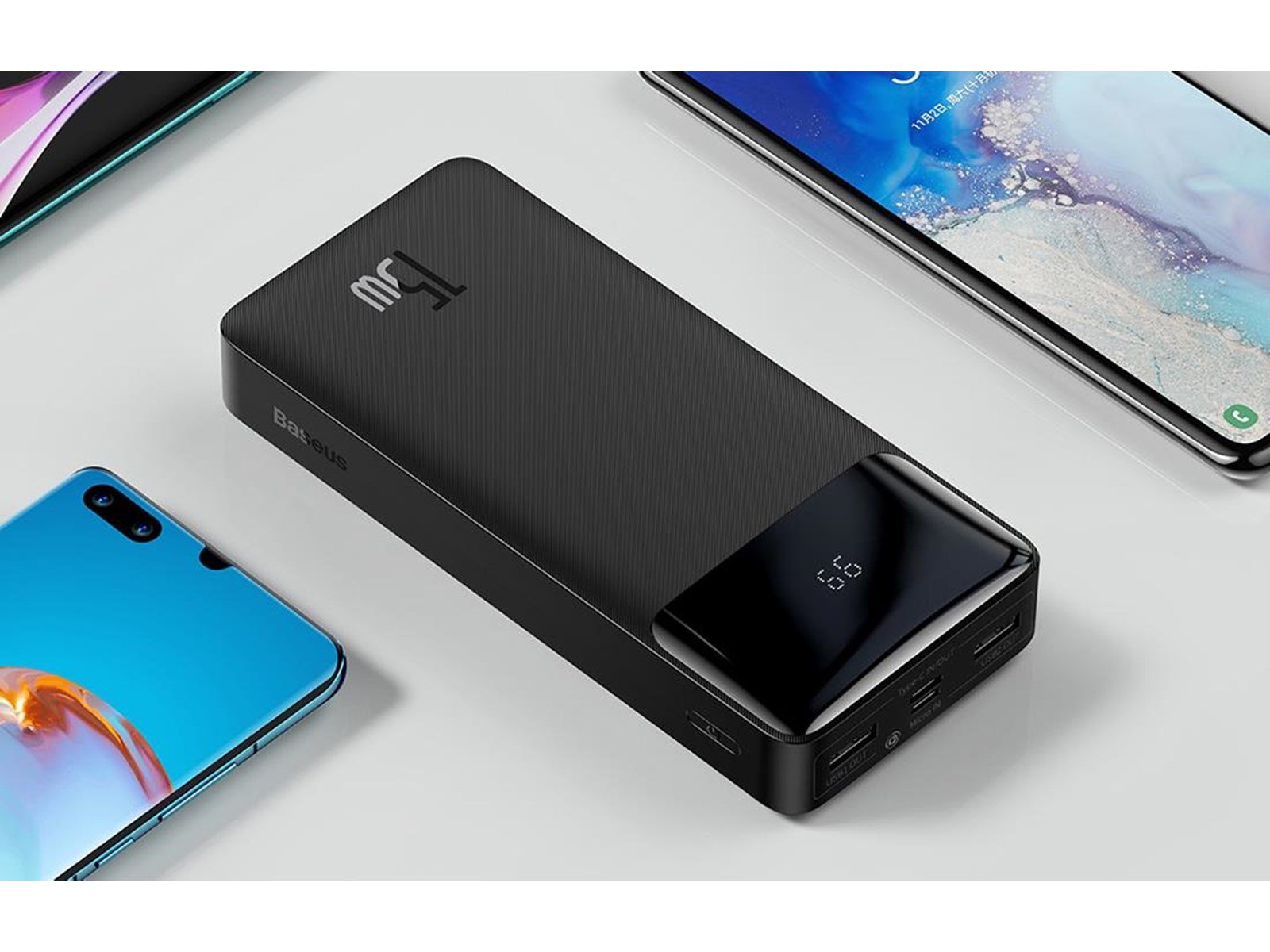 Baseus Bipow 15W Powerbank (Akku) - schwarz - 30000 mAh