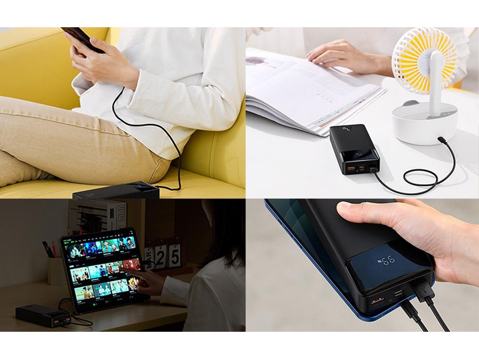 Baseus Bipow 15W Powerbank (Akku) - schwarz - 30000 mAh