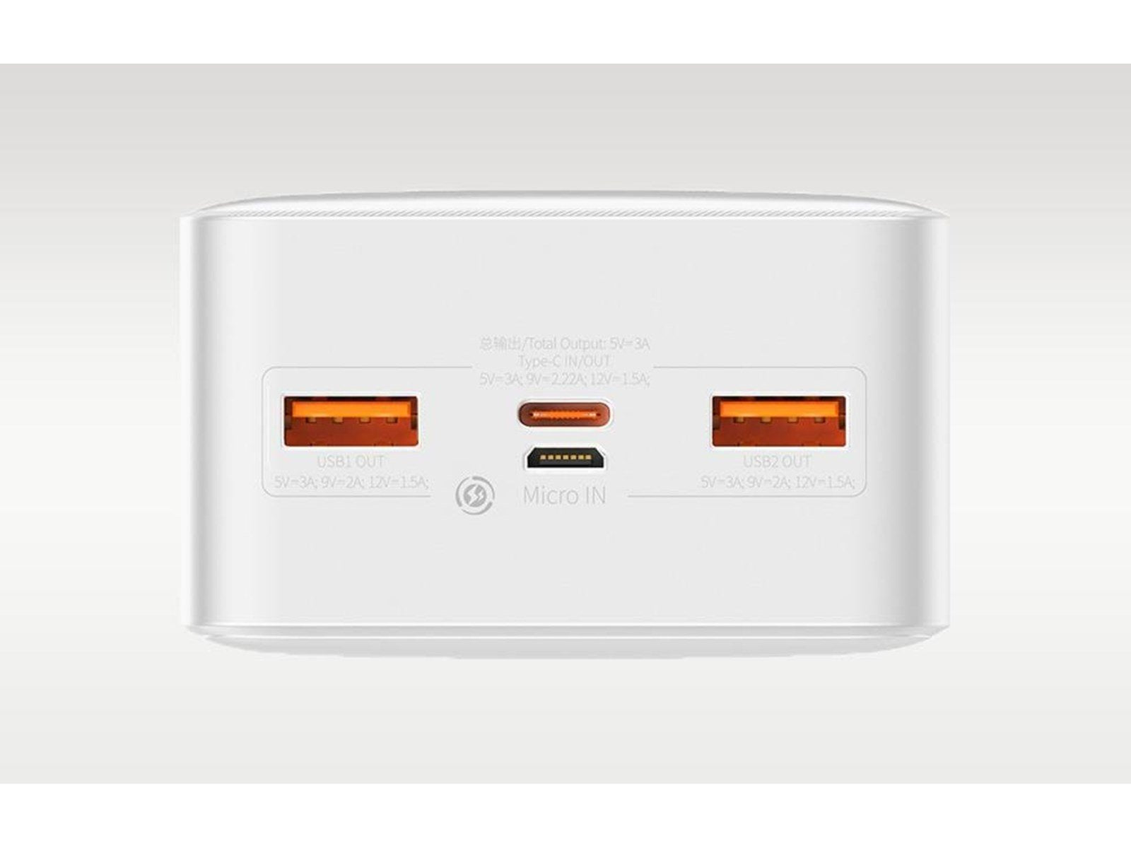Baseus Bipow Powerbank (Akku) - Weiß - 30000 mAh