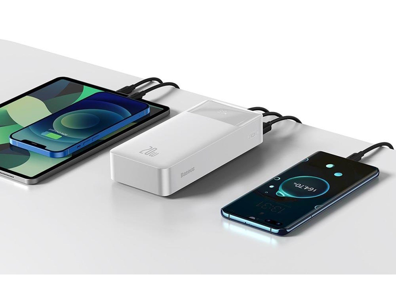 Baseus Bipow Powerbank (Akku) - Weiß - 30000 mAh