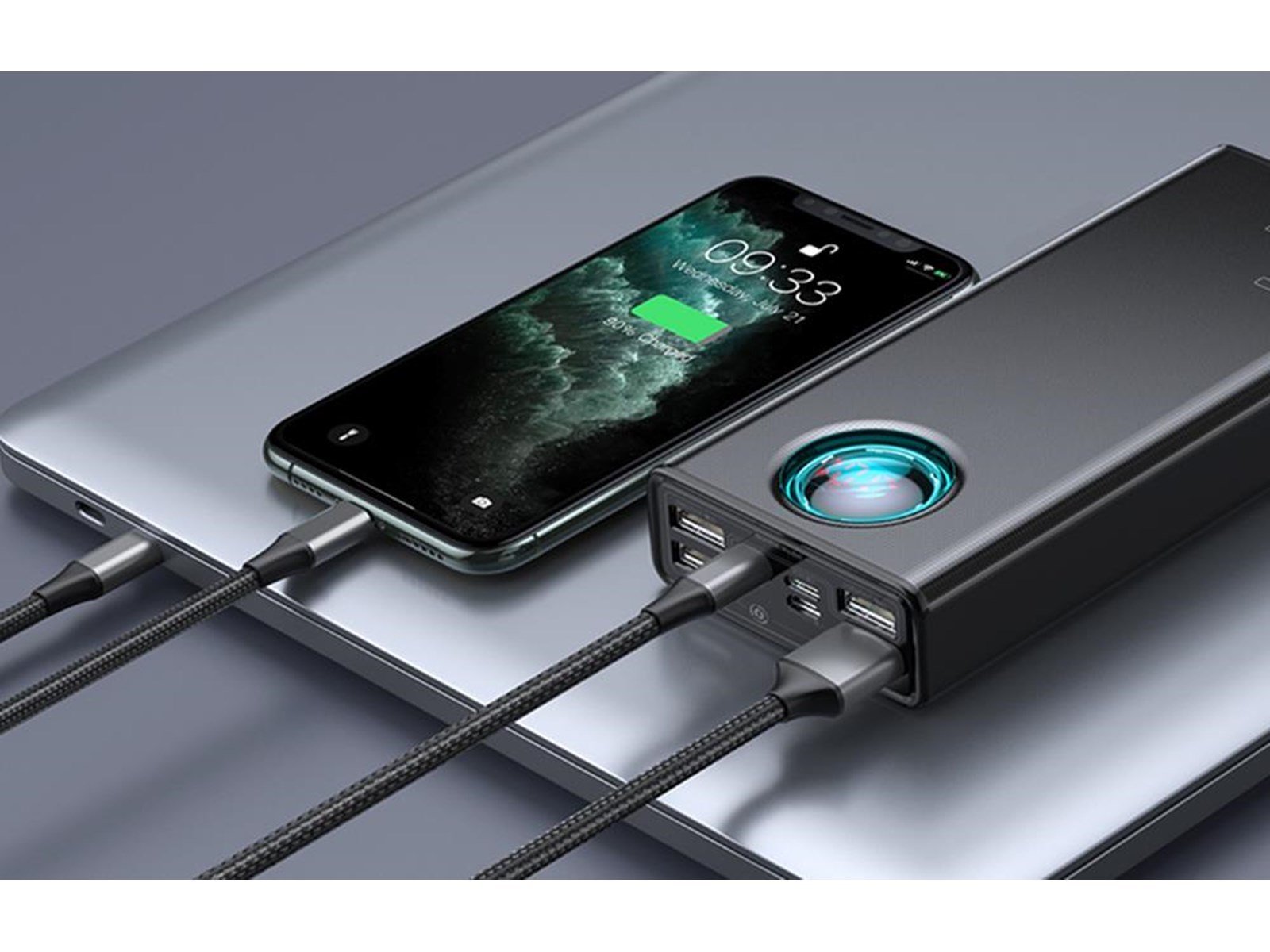 Baseus Amblight Powerbank (Akku) - schwarz - 30000 mAh