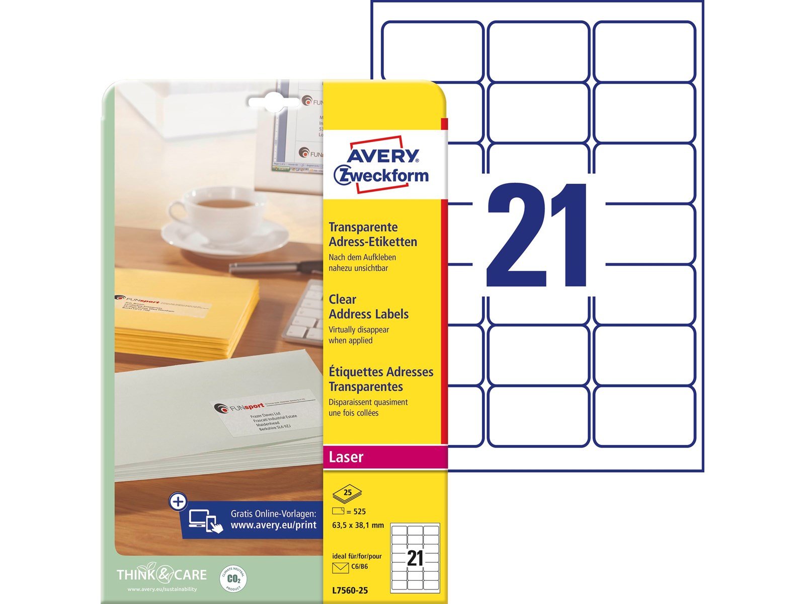 Avery Clear addressing labels