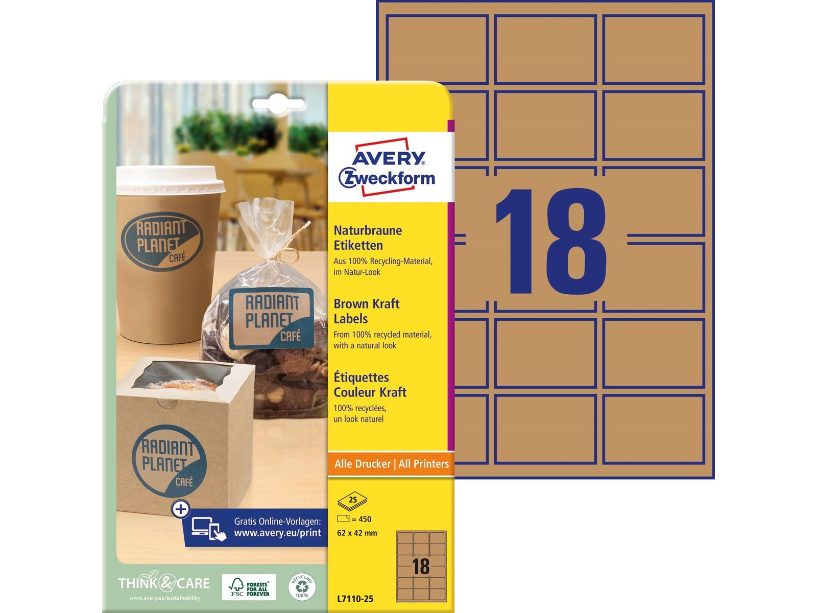 Avery Brown kraft rectangular Product Labels (recycle)