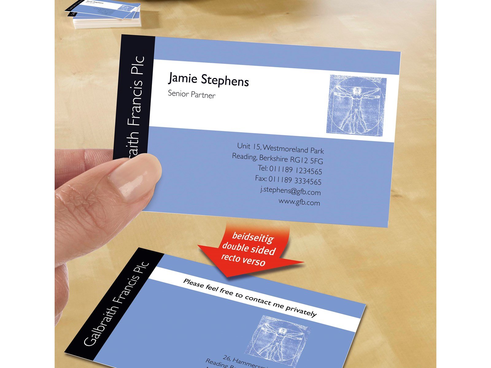 Avery Business cards white matt double-sided print 260g Quick & Clean™