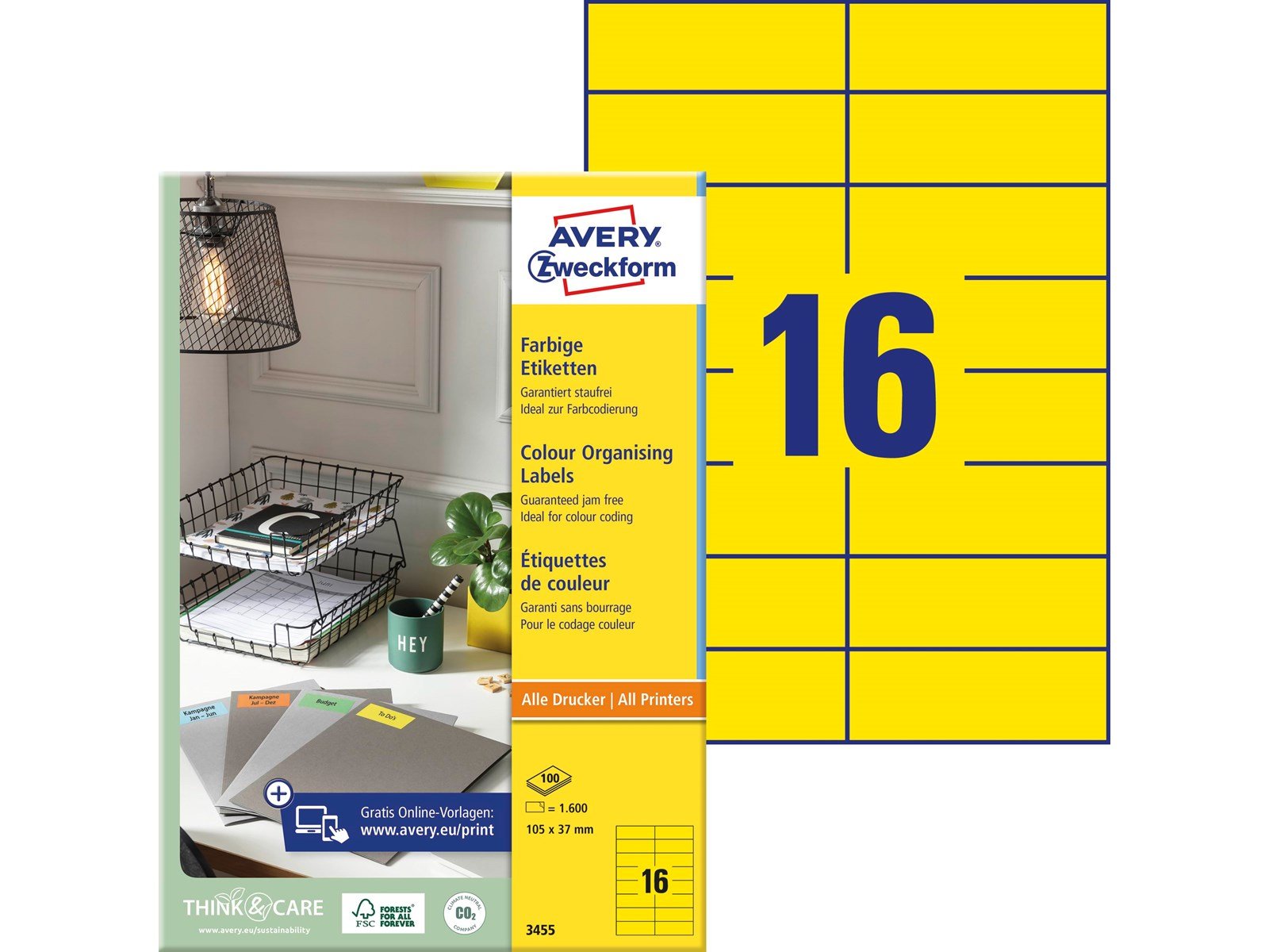 Avery Universal labels yellow