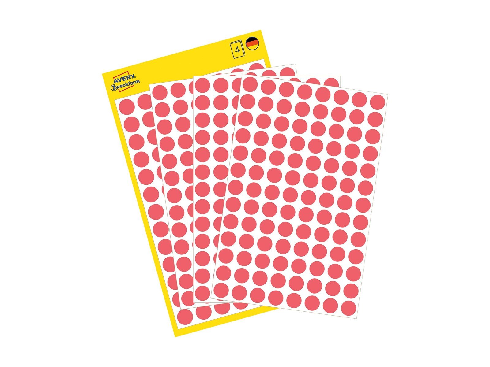 Avery Colour coding dots permanent neon red