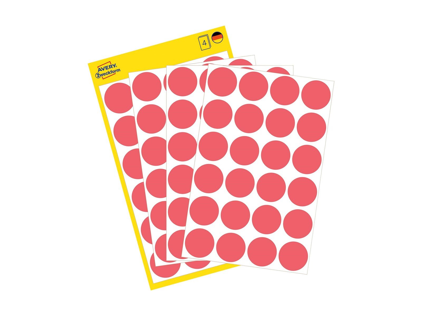 Avery Colour coding dots permanent neon red