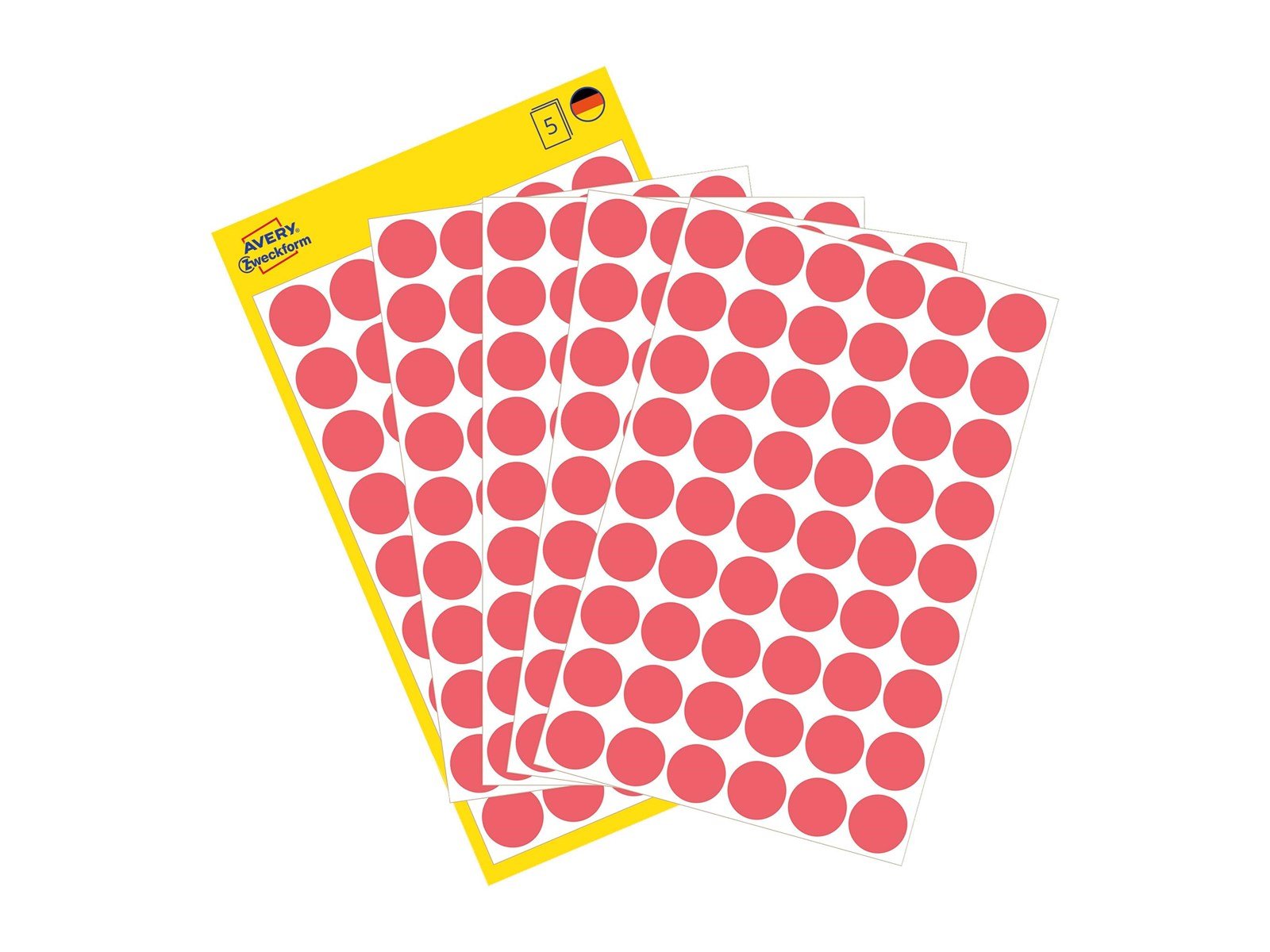 Avery Colour coding dots permanent neon red