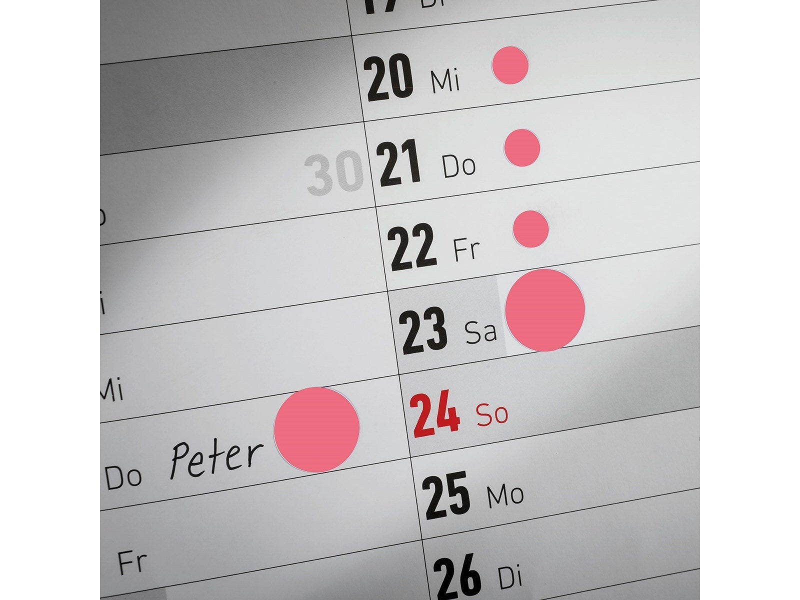 Avery Colour coding dots permanent neon red