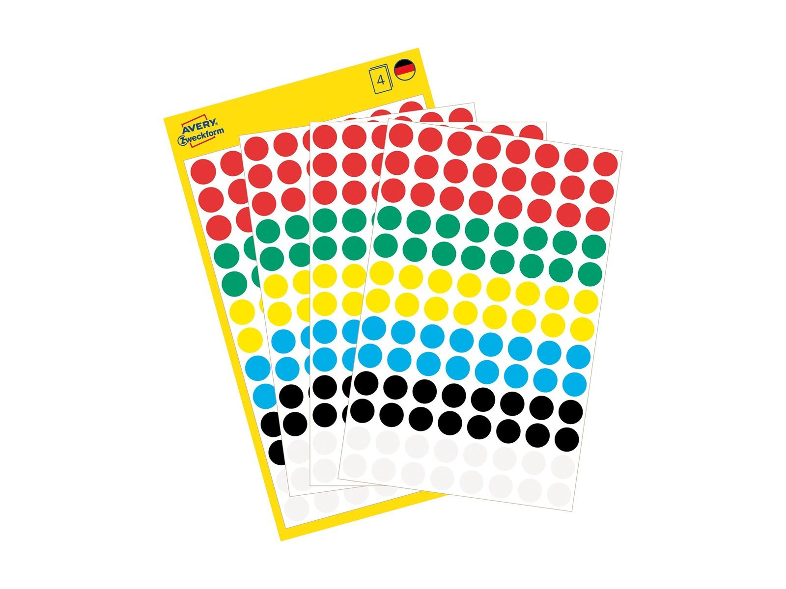 Avery Colour coding dots permanent assorted red green yellow blue black white