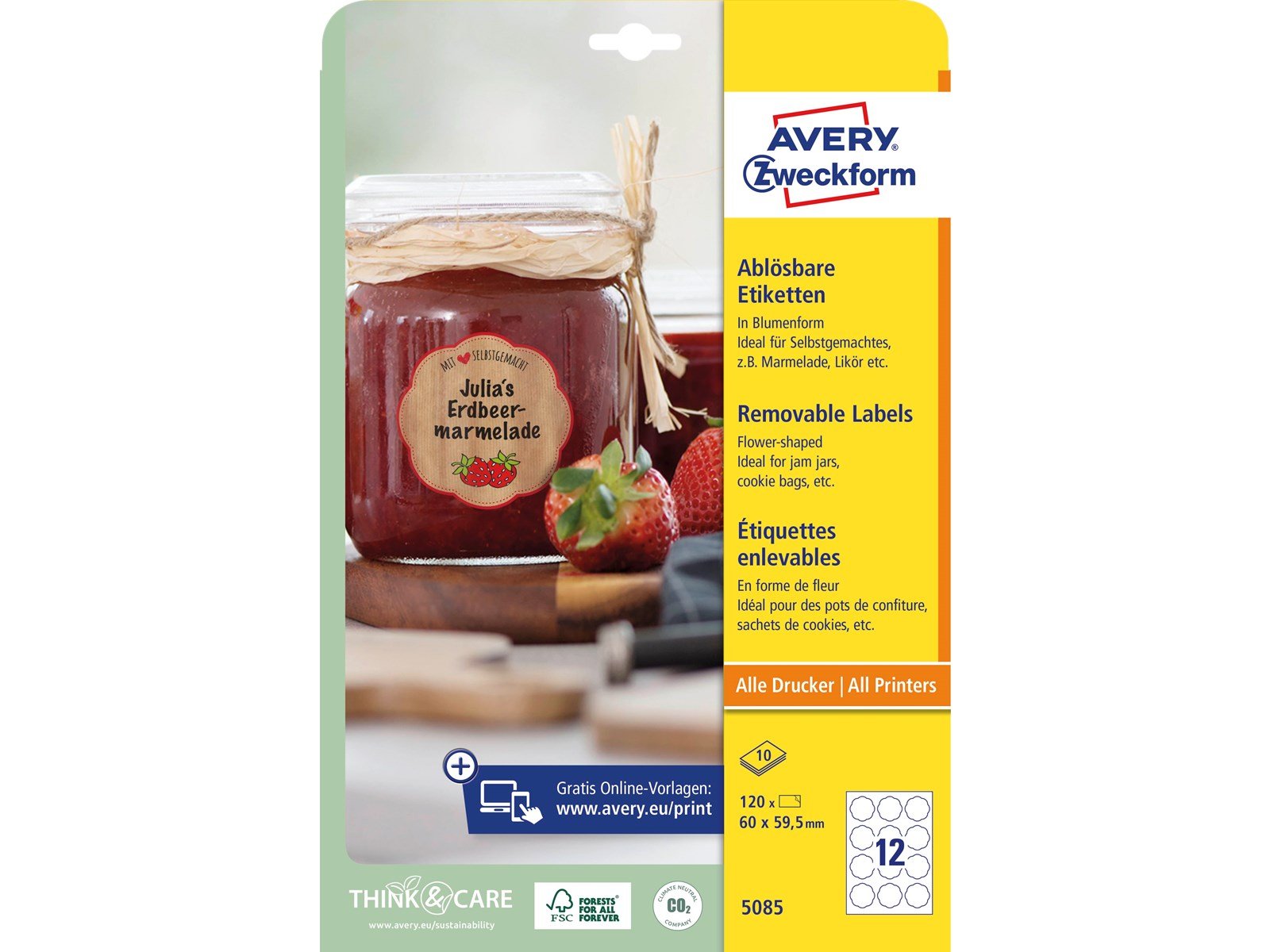 Avery Flower shaped labels removable