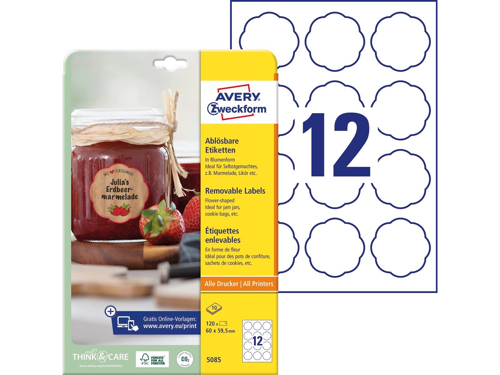 Avery Flower shaped labels removable