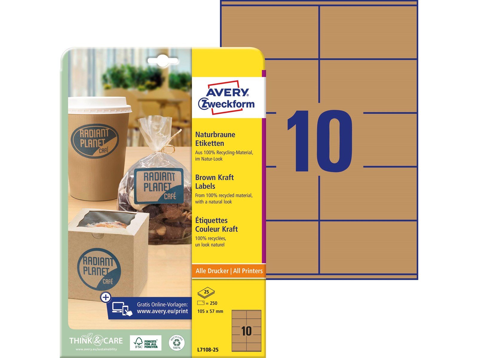 Avery Brown kraft rectangular Product Labels (recycle)