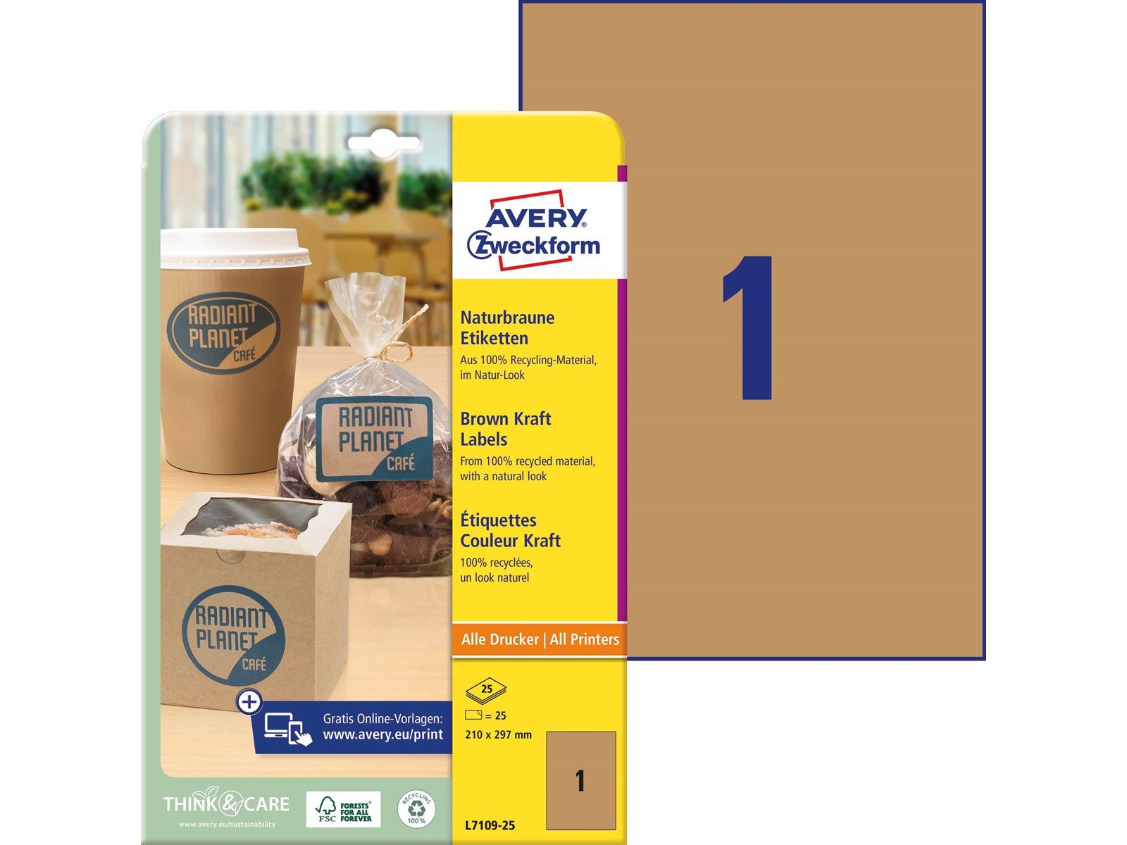 Avery Brown kraft rectangular Product Labels (recycle)