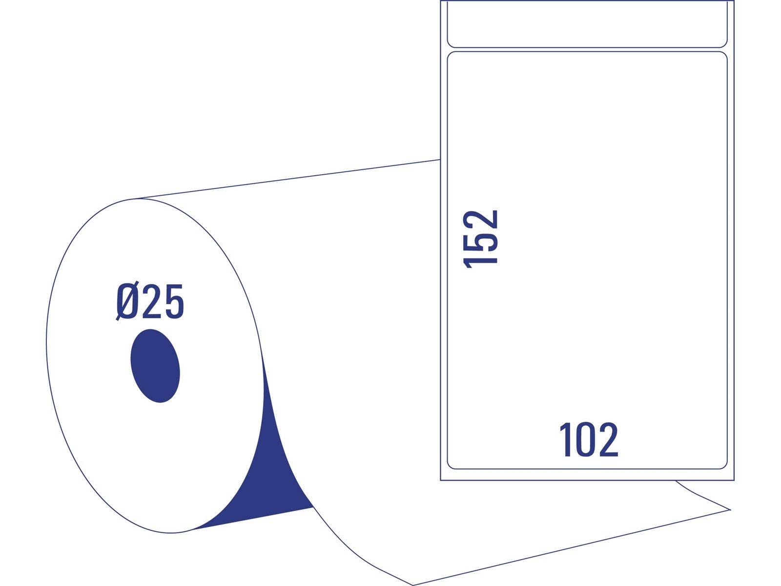 Avery Direct Thermal shipping labels 25 mm core roll 2 rolls per pack
