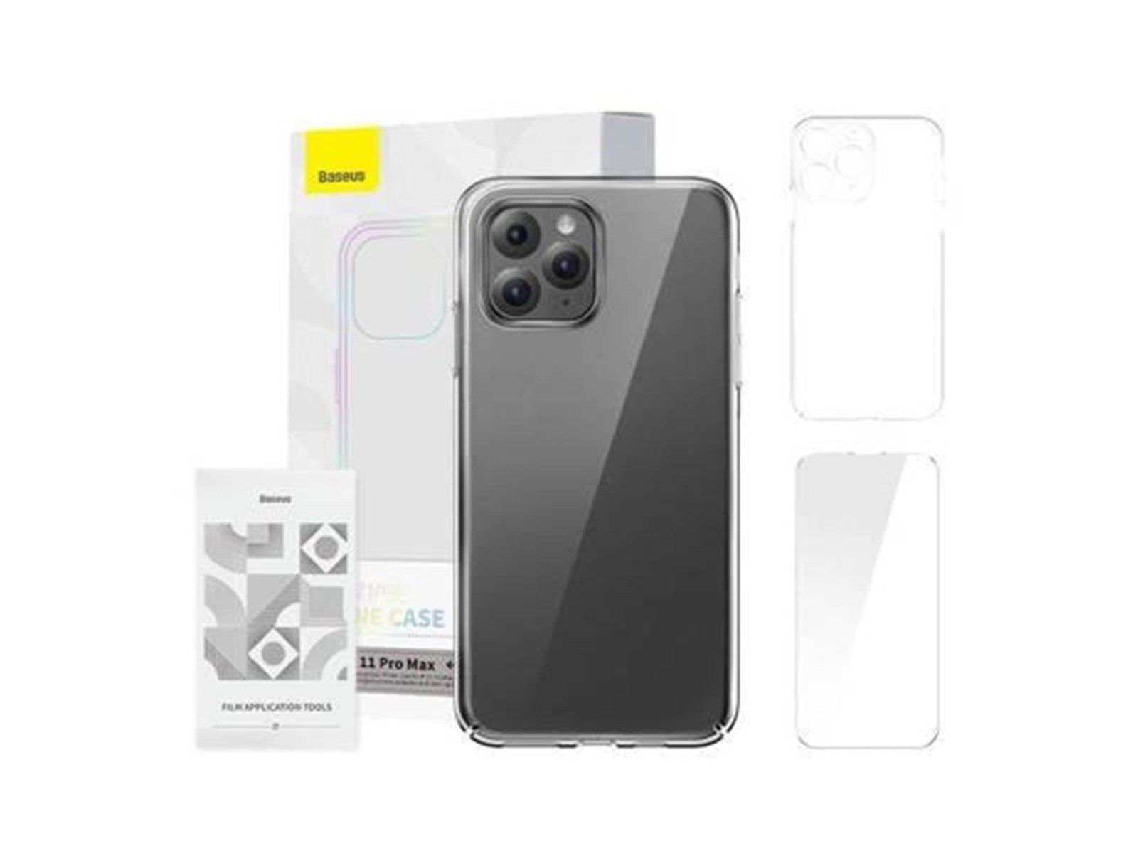 Baseus Crystal Series for iPhone 11 pro max (clear) + tempered glass + cleaning kit