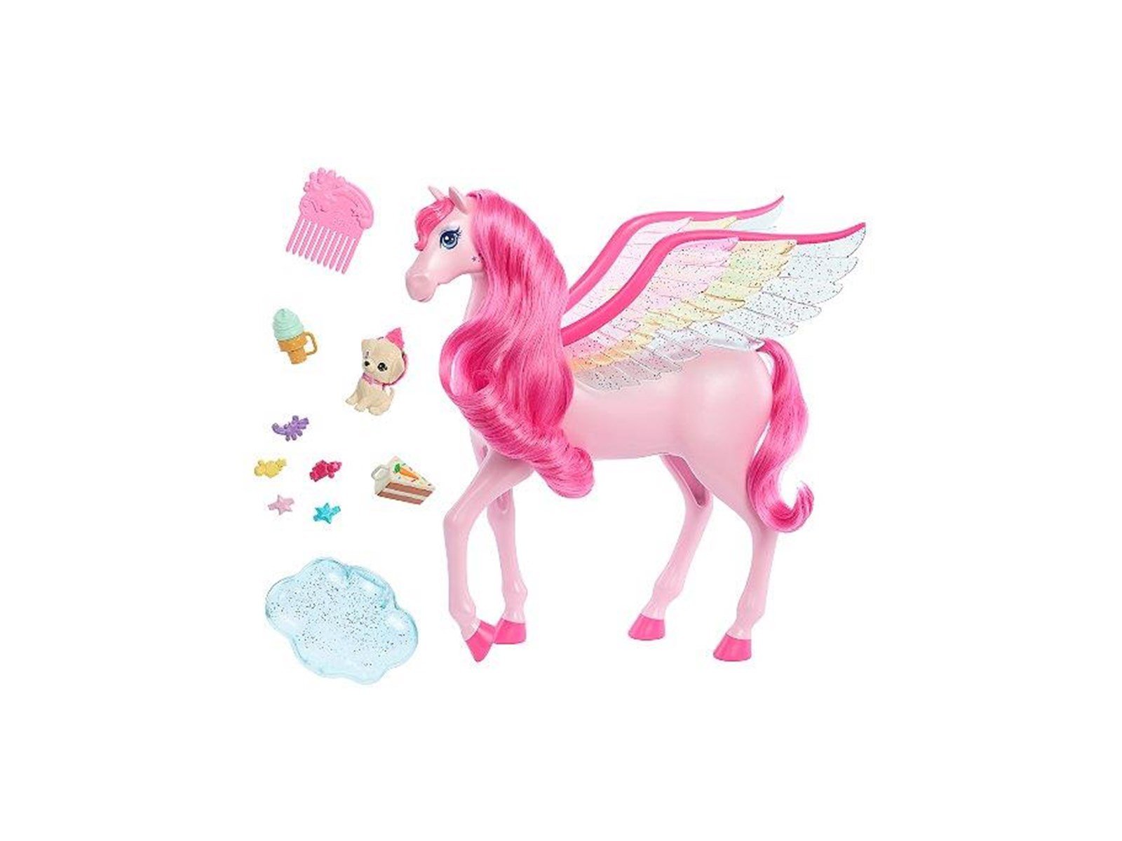 Barbie A Touch Of Magic Pink Pegasus With Puppy Winged Horse Toys With Lights And Sounds