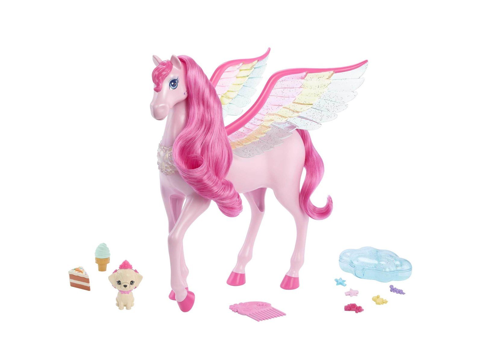 Barbie A Touch Of Magic Pink Pegasus With Puppy Winged Horse Toys With Lights And Sounds
