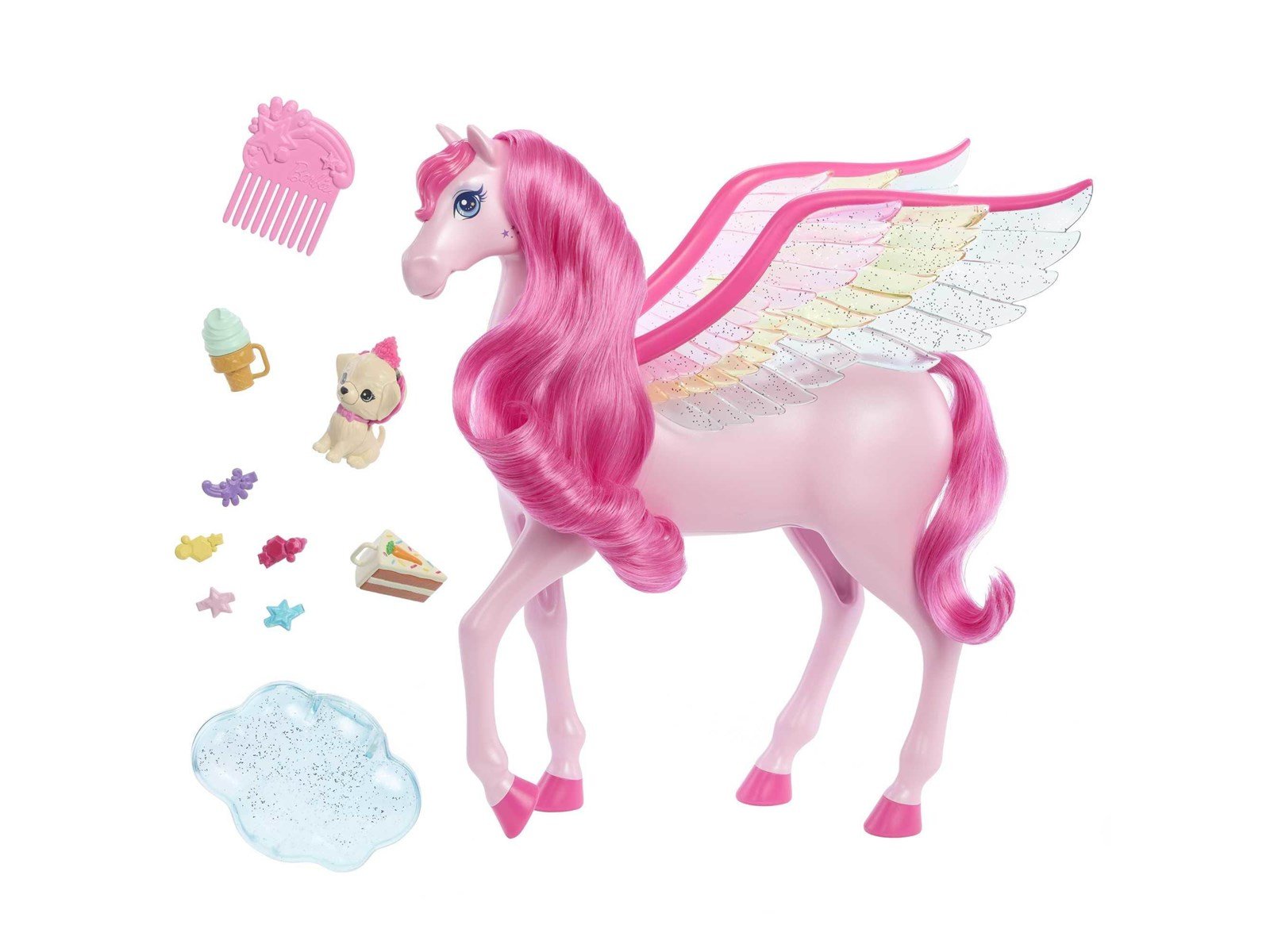 Barbie A Touch Of Magic Pink Pegasus With Puppy Winged Horse Toys With Lights And Sounds