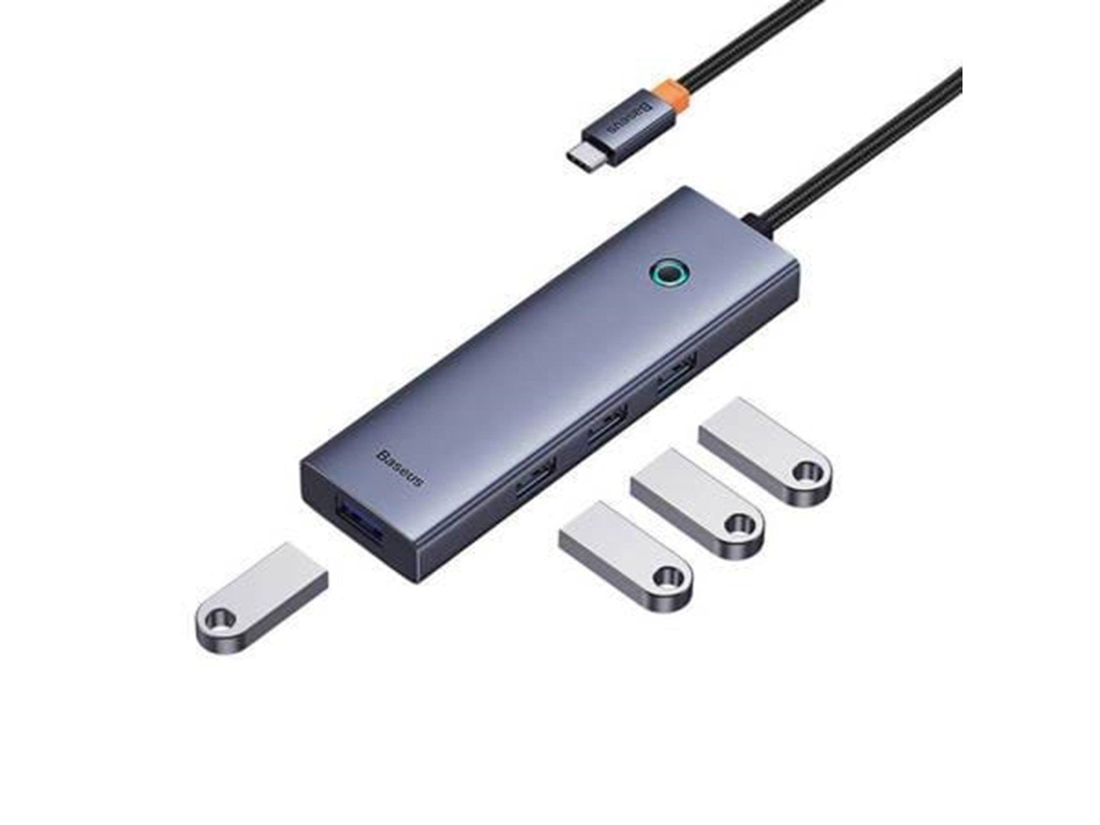 Baseus 4in1 Hub UltraJoy USB-C do USB 3.0 (space grey) USB-Hubs - USB 3.0 - 4 - Grau