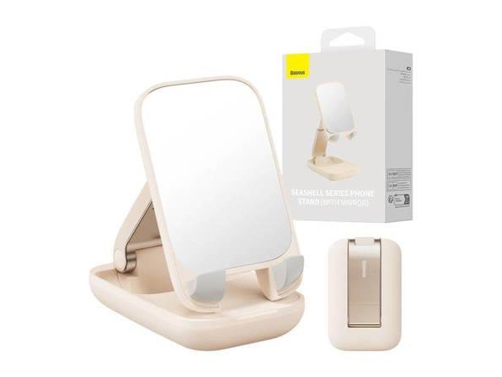 Baseus Folding Phone Stand  with mirror (baby pink)