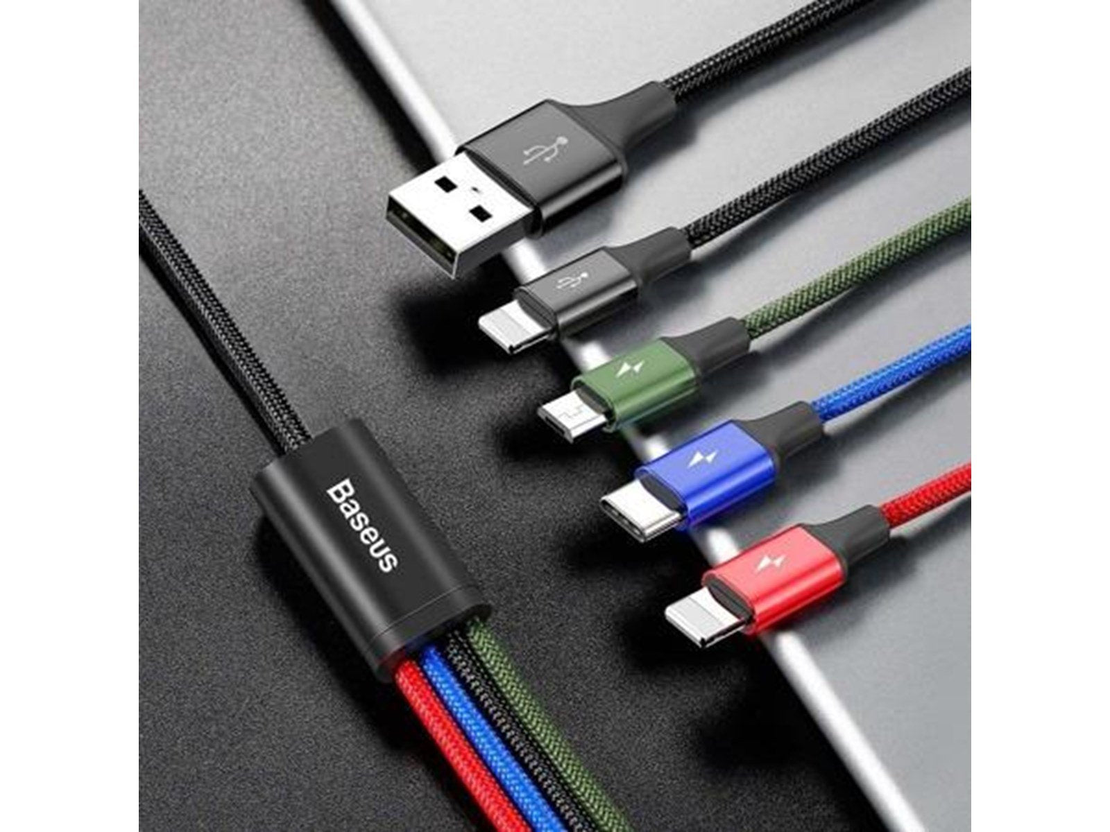 Baseus Fast USB cable 4in1 USB-C / 2x Lightning / Micro 3.5A 1.2m - black