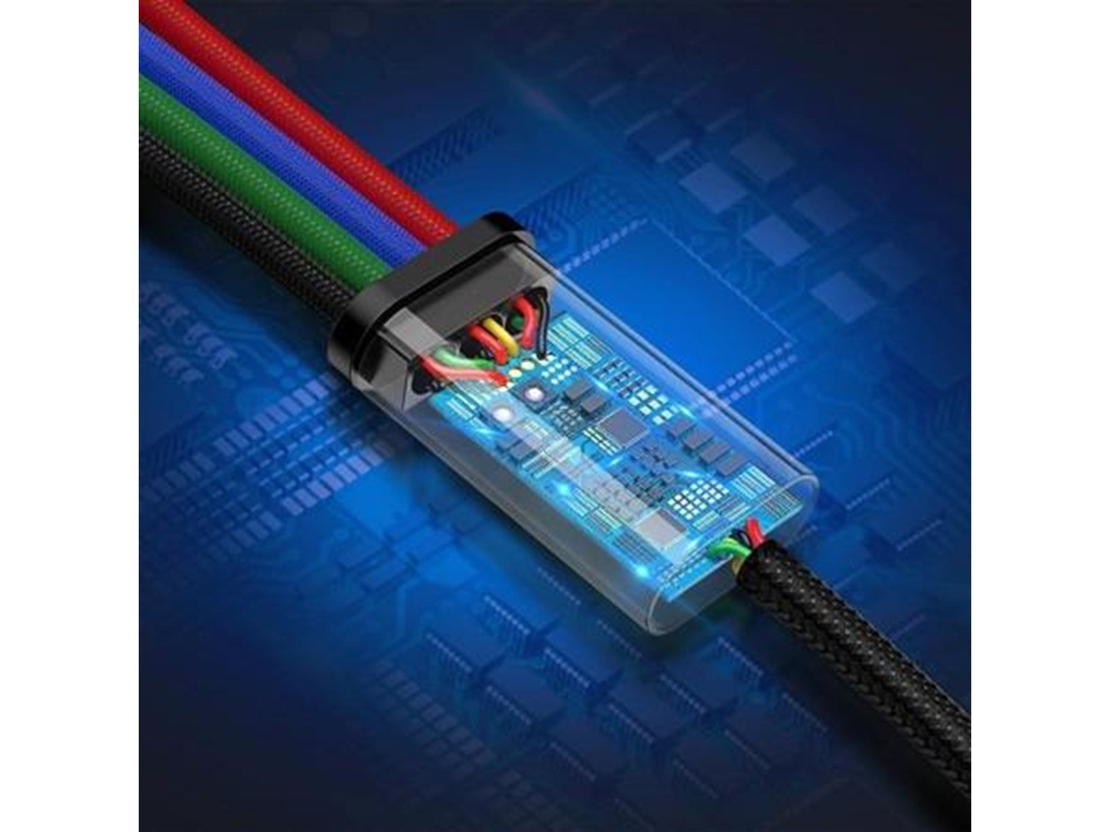 Baseus Fast USB cable 4in1 USB-C / 2x Lightning / Micro 3.5A 1.2m - black