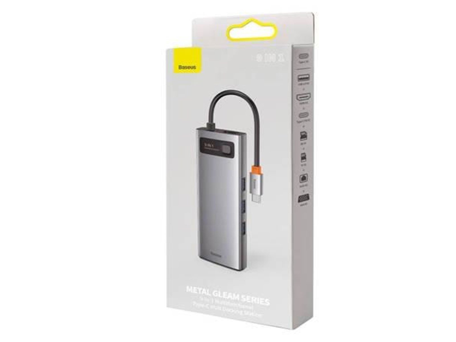 Baseus Hub 9in1 Metal Gleam Series USB-C to 3x USB 3.0 + HDMI + USB-C PD + Ethernet RJ45 + microSD/SD + VGA + HDMI + USB-C PD +