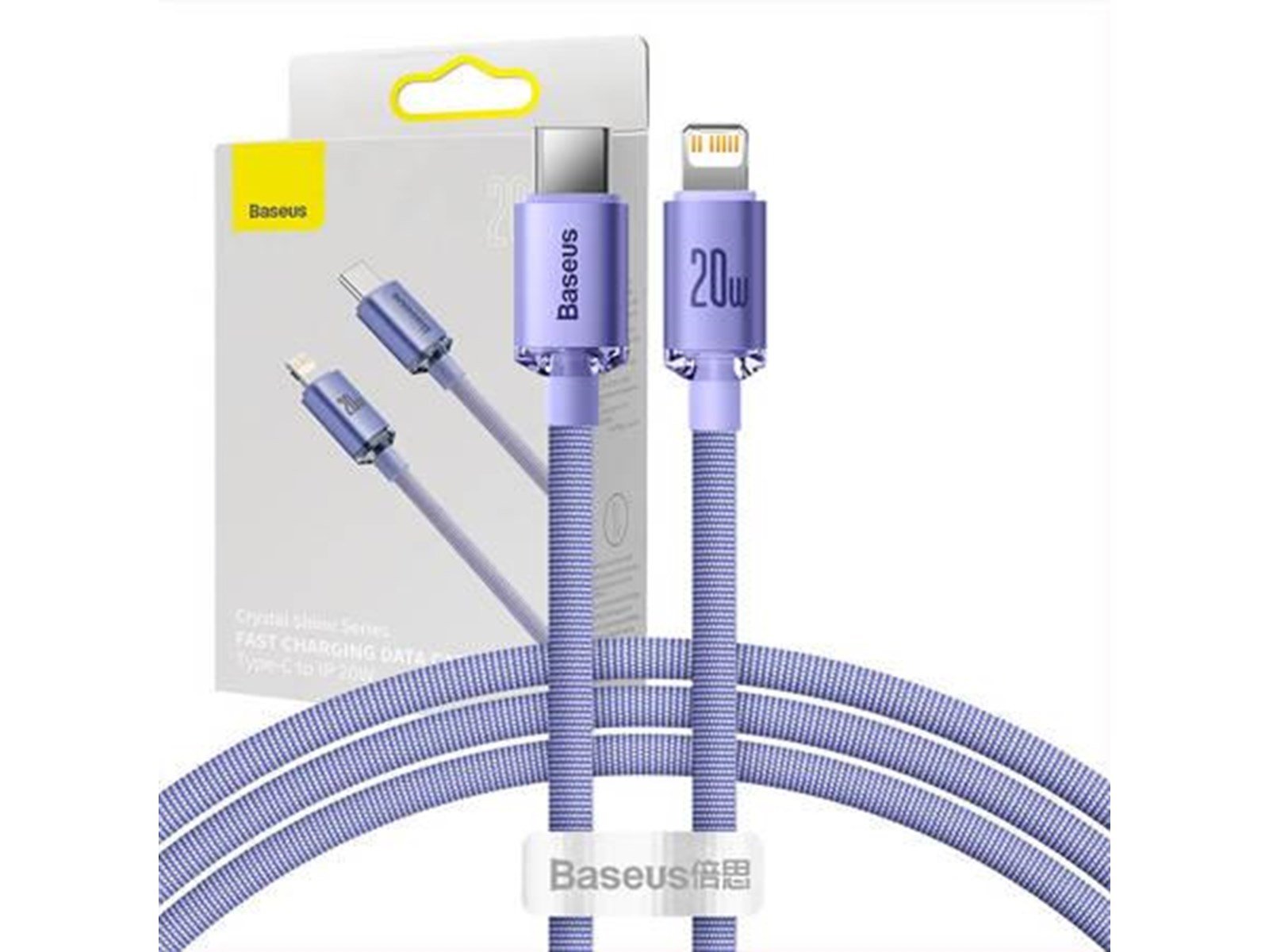 Baseus Crystal Shine cable USB-C to Lightning 20W PD 1.2m (purple)