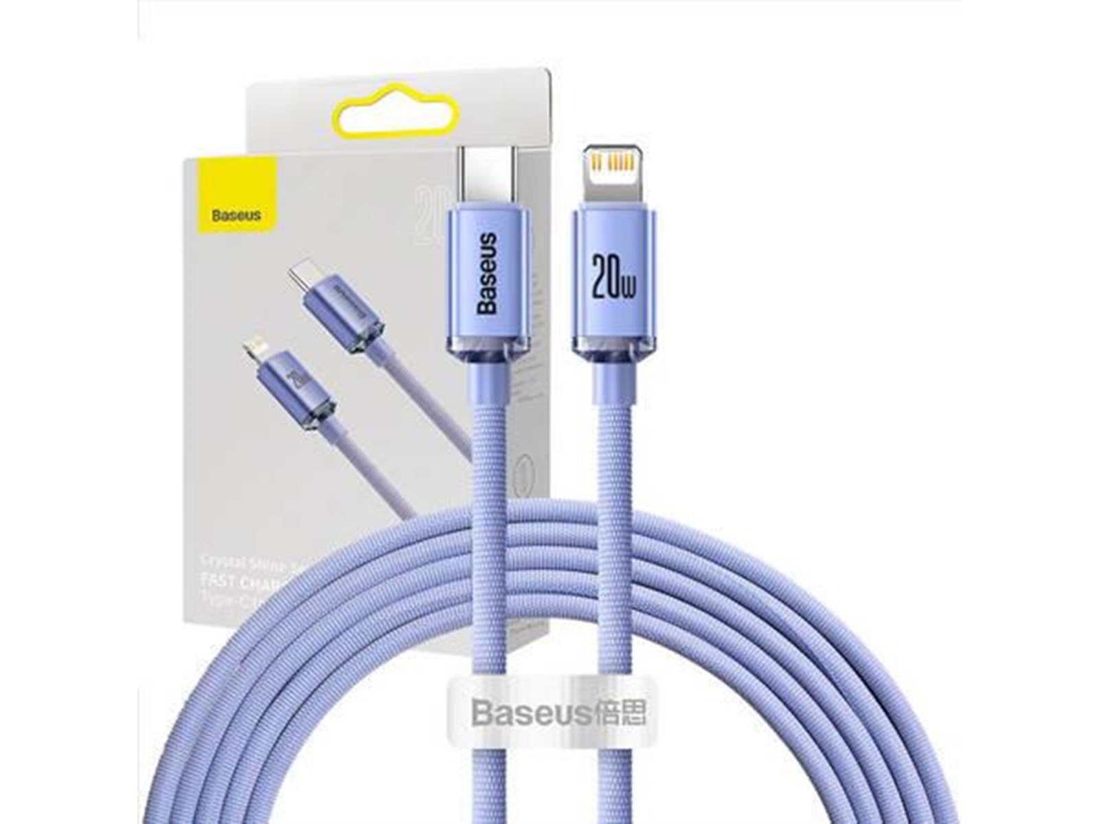 Baseus Crystal cable USB-C to Lightning 20W PD 2m (violet)