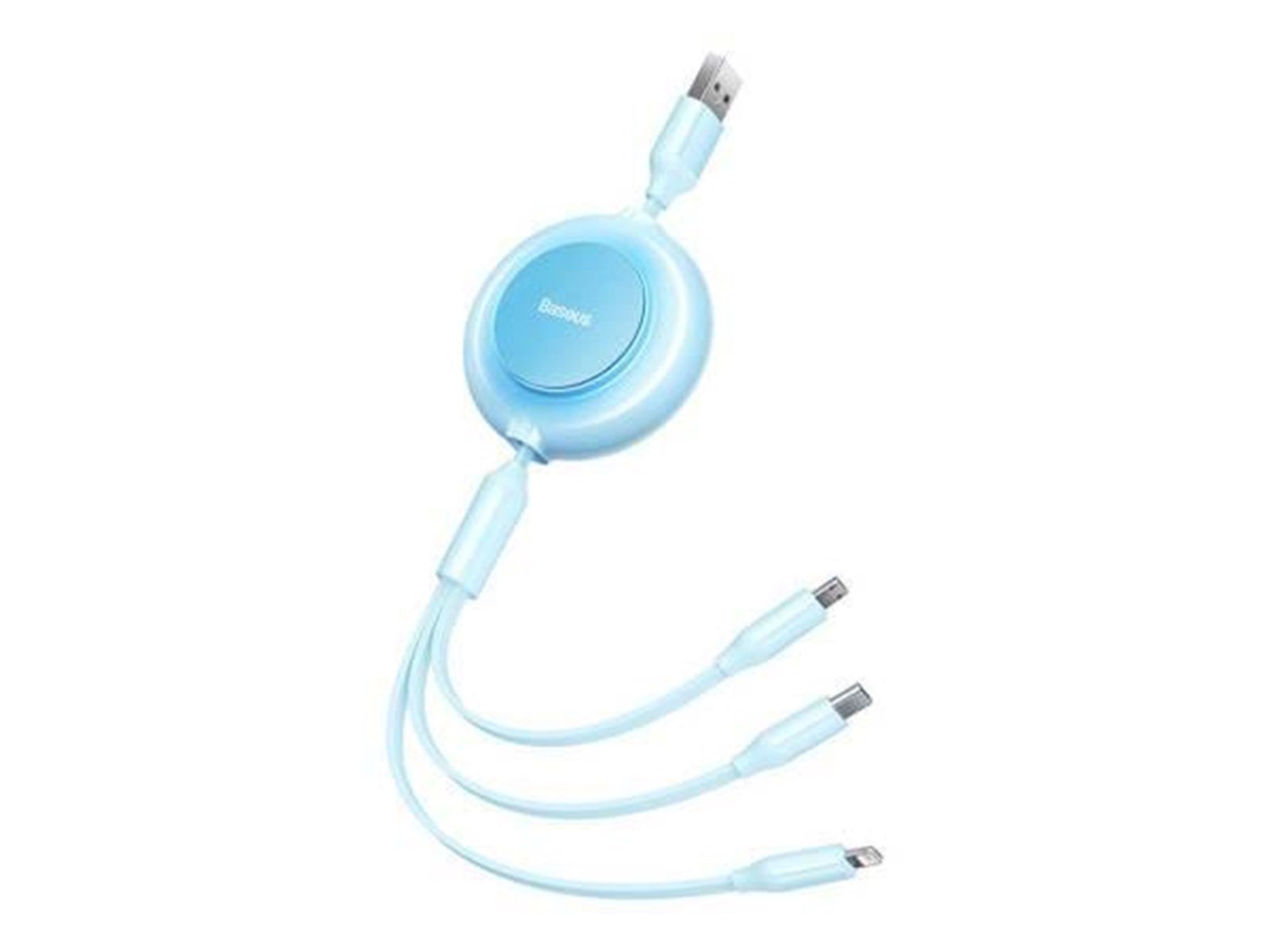 Baseus Bright Mirror 2 USB 3-in-1 cable for micro USB / USB-C / Lightning 3.5A 1.1m (Sky blue) USB-Hubs - USB 2.0 - 4 - Blau