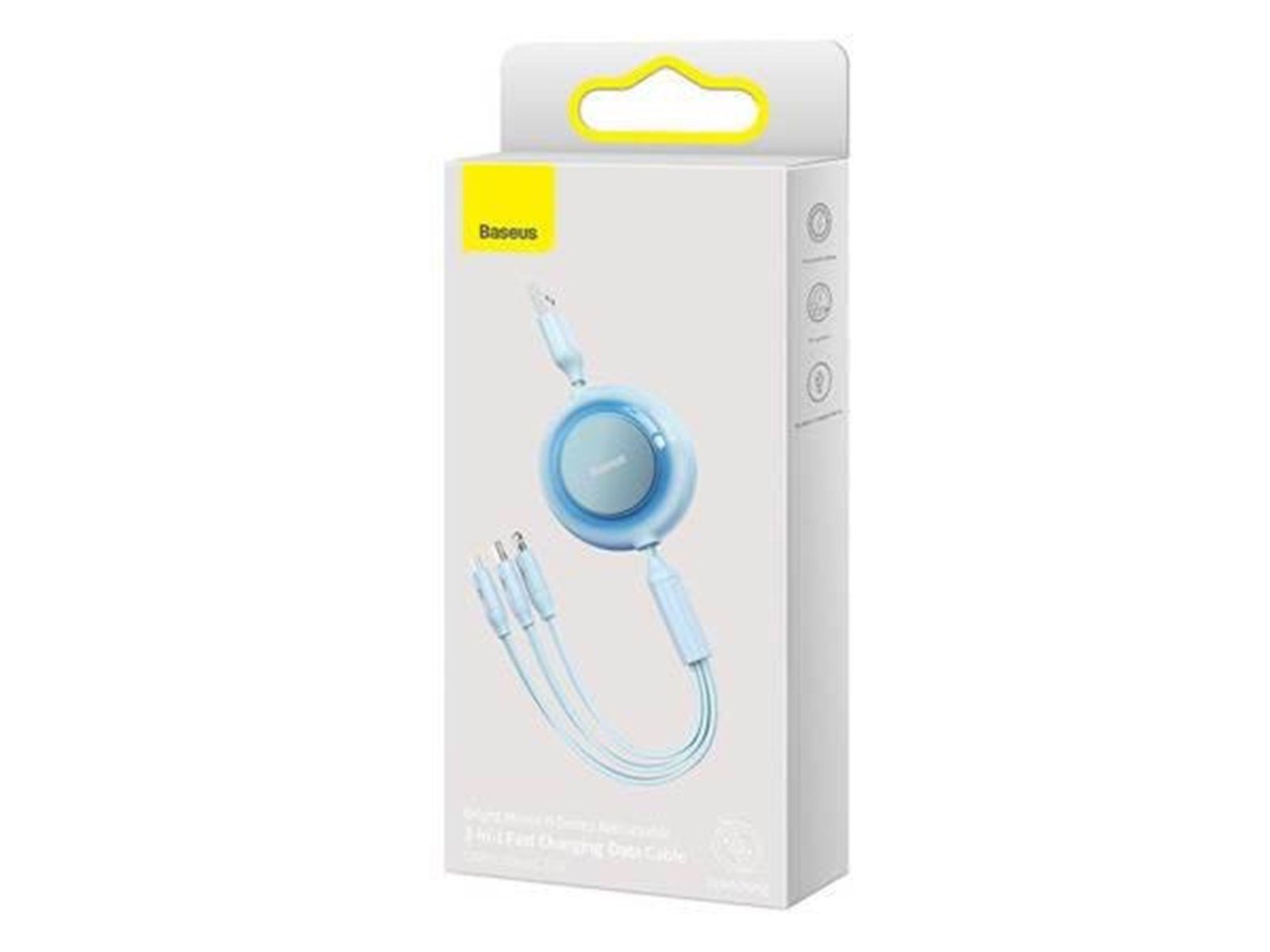 Baseus Bright Mirror 2 USB 3-in-1 cable for micro USB / USB-C / Lightning 3.5A 1.1m (Sky blue) USB-Hubs - USB 2.0 - 4 - Blau