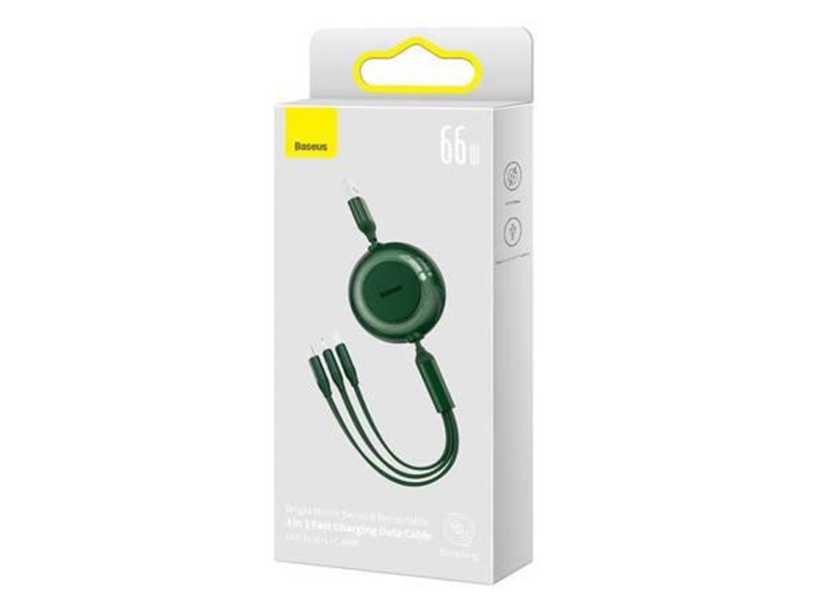 Baseus Bright Mirror 3 USB 3-in-1 cable for micro USB / USB-C / Lightning 66W / 2A 1.1m (Green) USB-Hubs - USB 2.0 - 4 - Grün