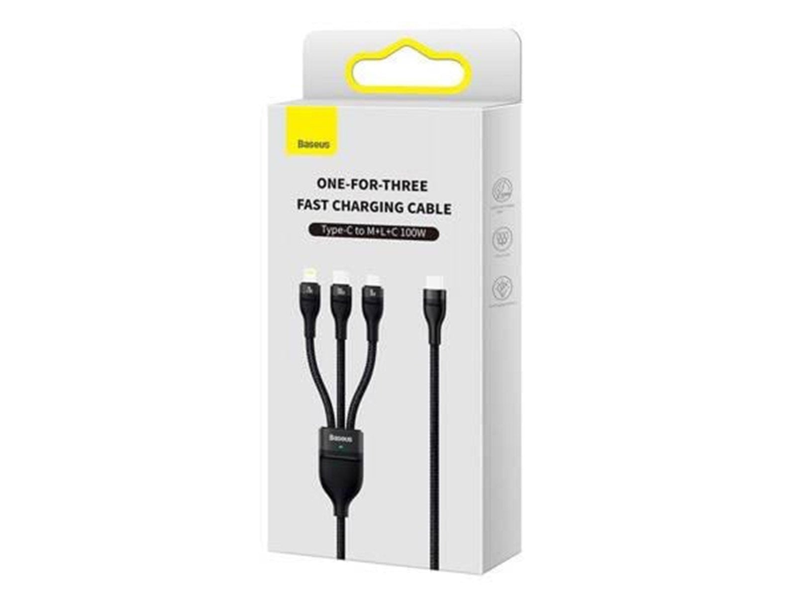 Baseus 3in1 USB cable  Flash Series 2 USB-C + micro USB + Lightning 100W 1.5m (black)