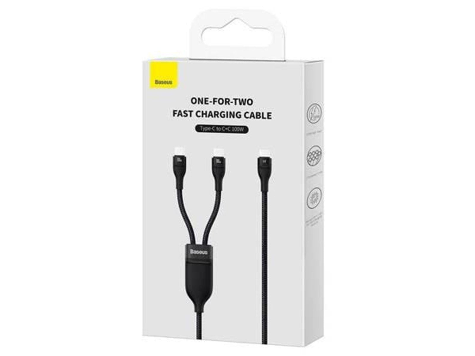 Baseus 2in1 USB cable  Flash Series USB-C do USB-C 100W 1.5m (black)