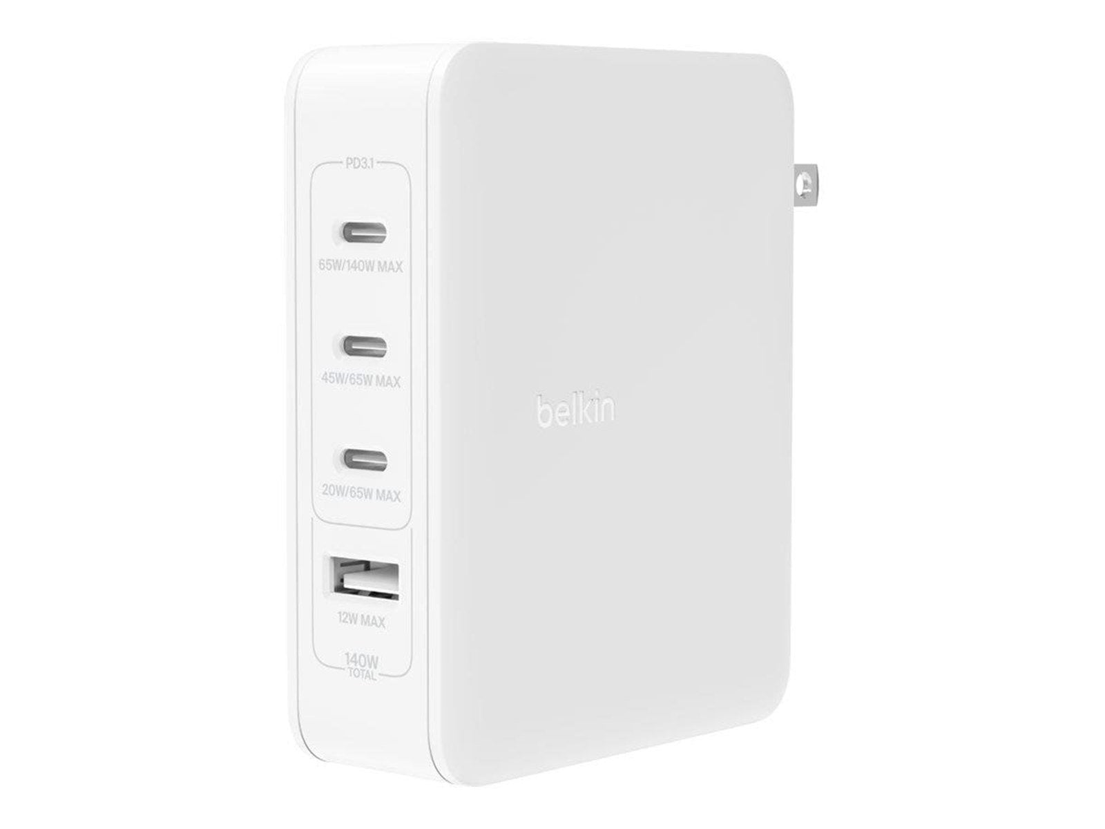 Belkin BoostCharge Pro power adapter - GaN technology - USB 3 x USB-C - 140 Watt