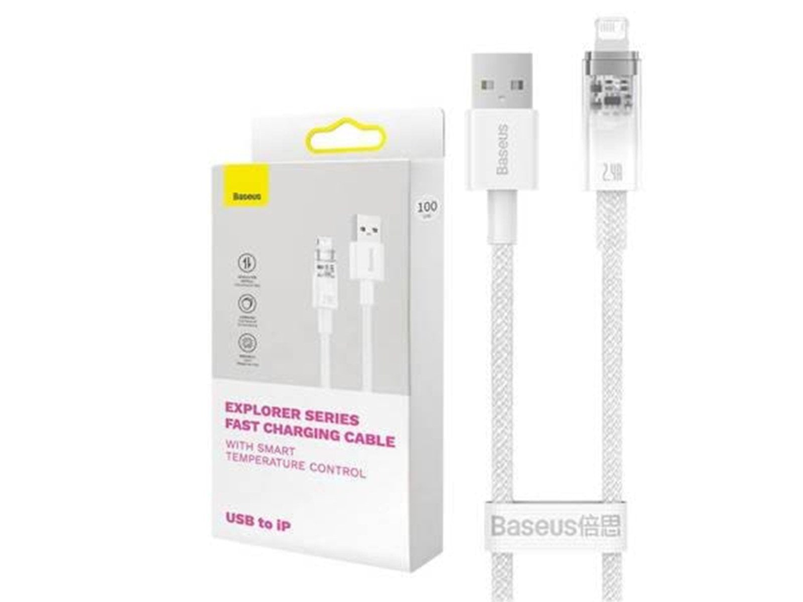 Baseus Fast Charging cable  USB-A to Lightning Explorer Series 2m 2.4A (white)