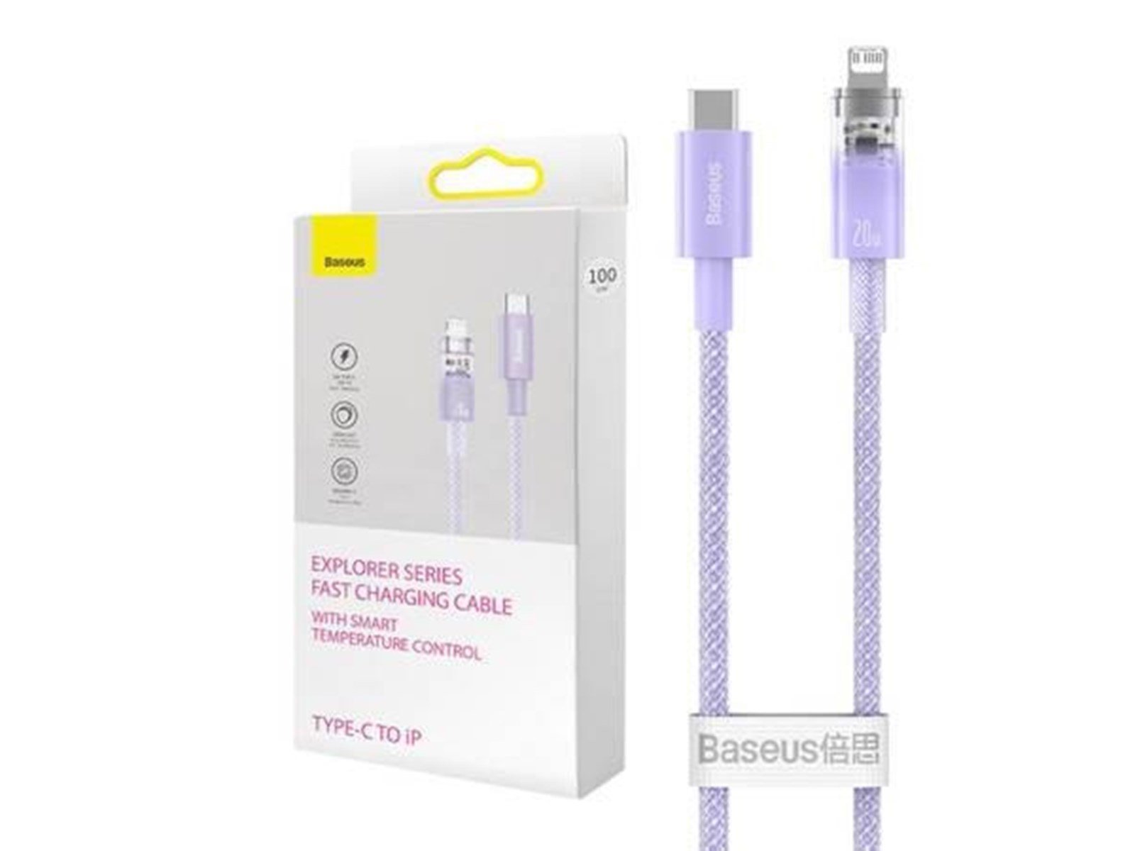 Baseus Fast Charging cable  USB-C to Lightning Explorer Series 1m 20W (purple)