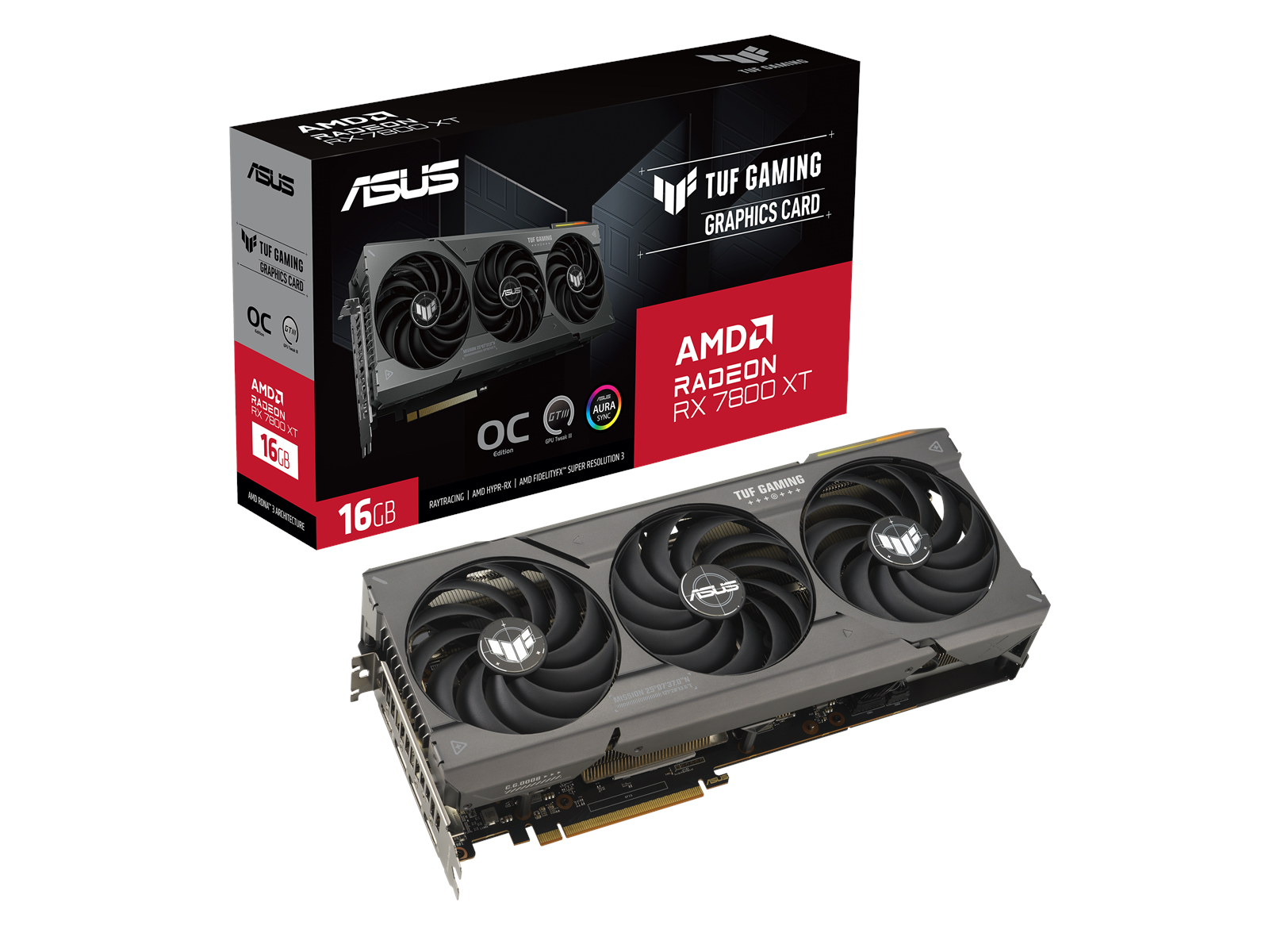 ASUS Radeon RX 7800 XT TUF OC - 16GB GDDR6 RAM - Grafikkarte